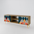 CRACKED ILLUSION Móvel de TV com 2 Portas em Efeito Carvalho