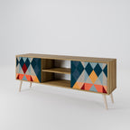 CRACKED ILLUSION Móvel de TV com 2 Portas em Efeito Carvalho