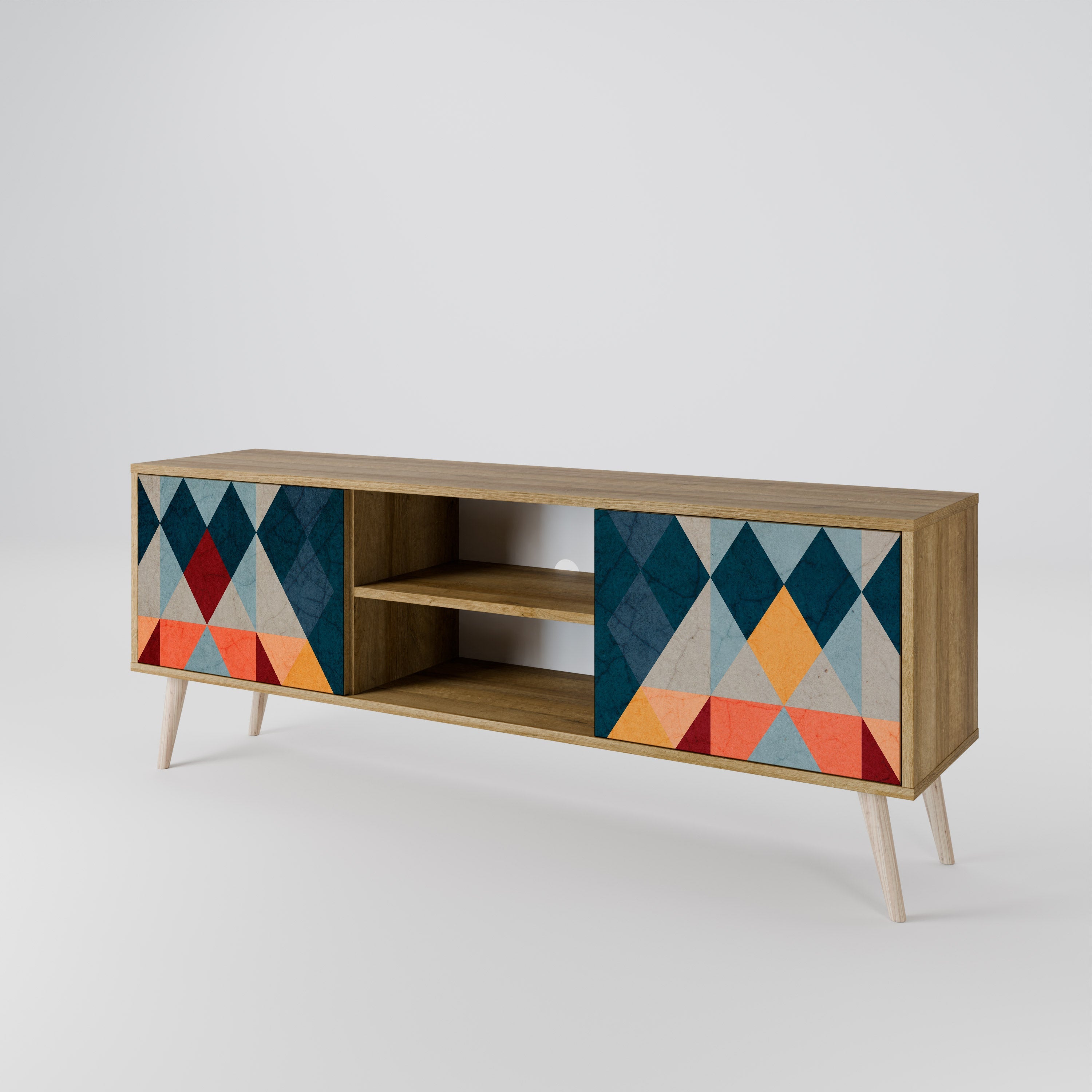 CRACKED ILLUSION Móvel de TV com 2 Portas em Efeito Carvalho