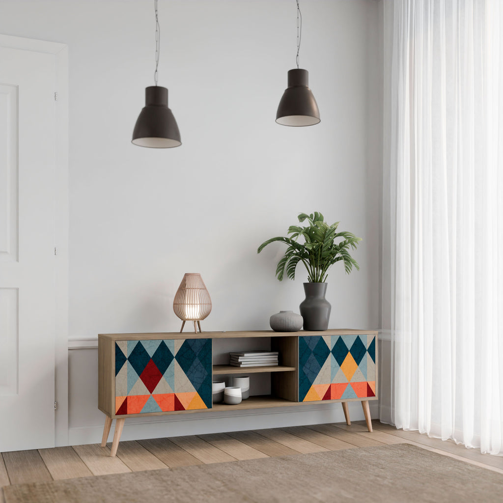 CRACKED ILLUSION Móvel de TV com 2 Portas em Efeito Carvalho