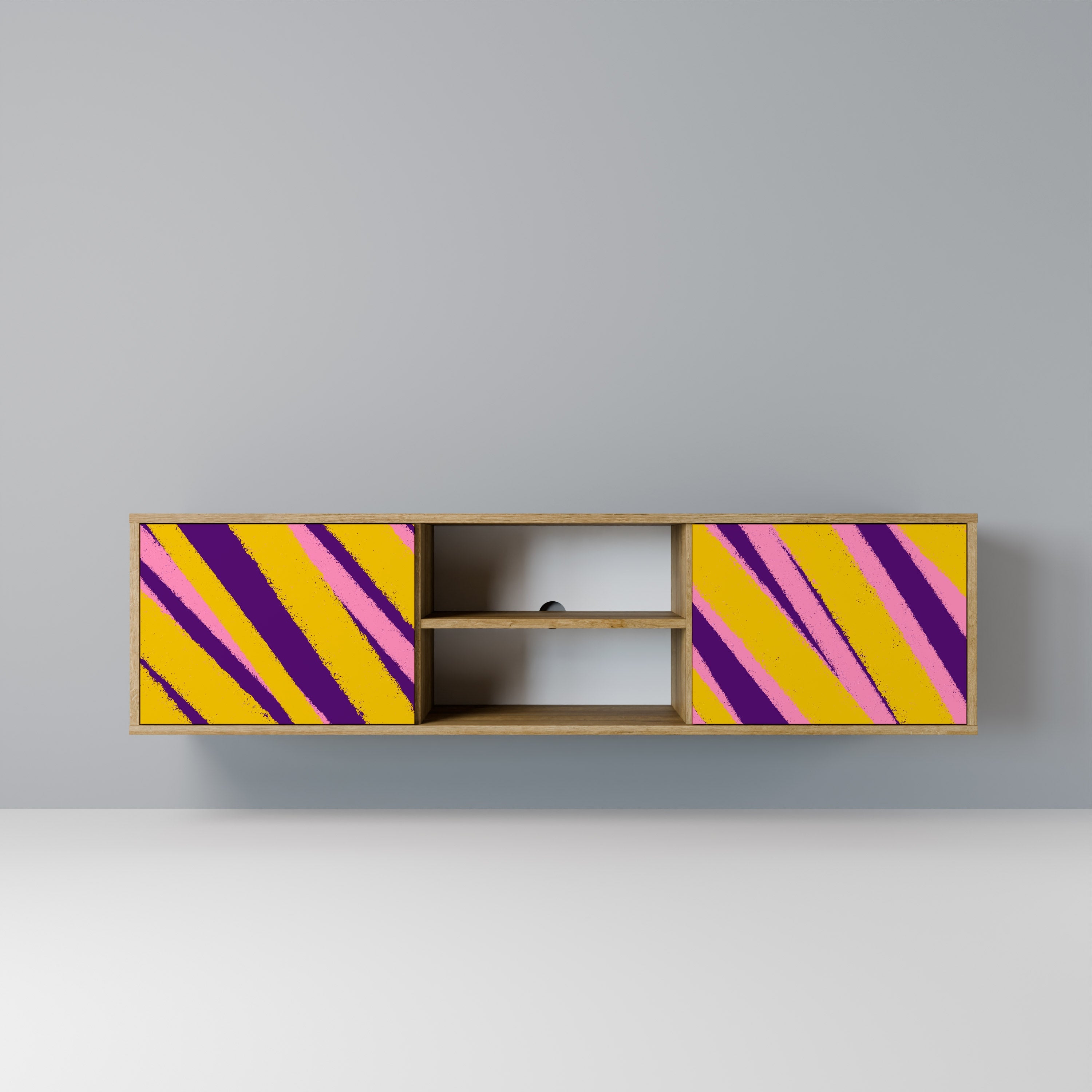 DREAMS COME TRUE Móvel de TV com 2 Portas em Efeito Carvalho