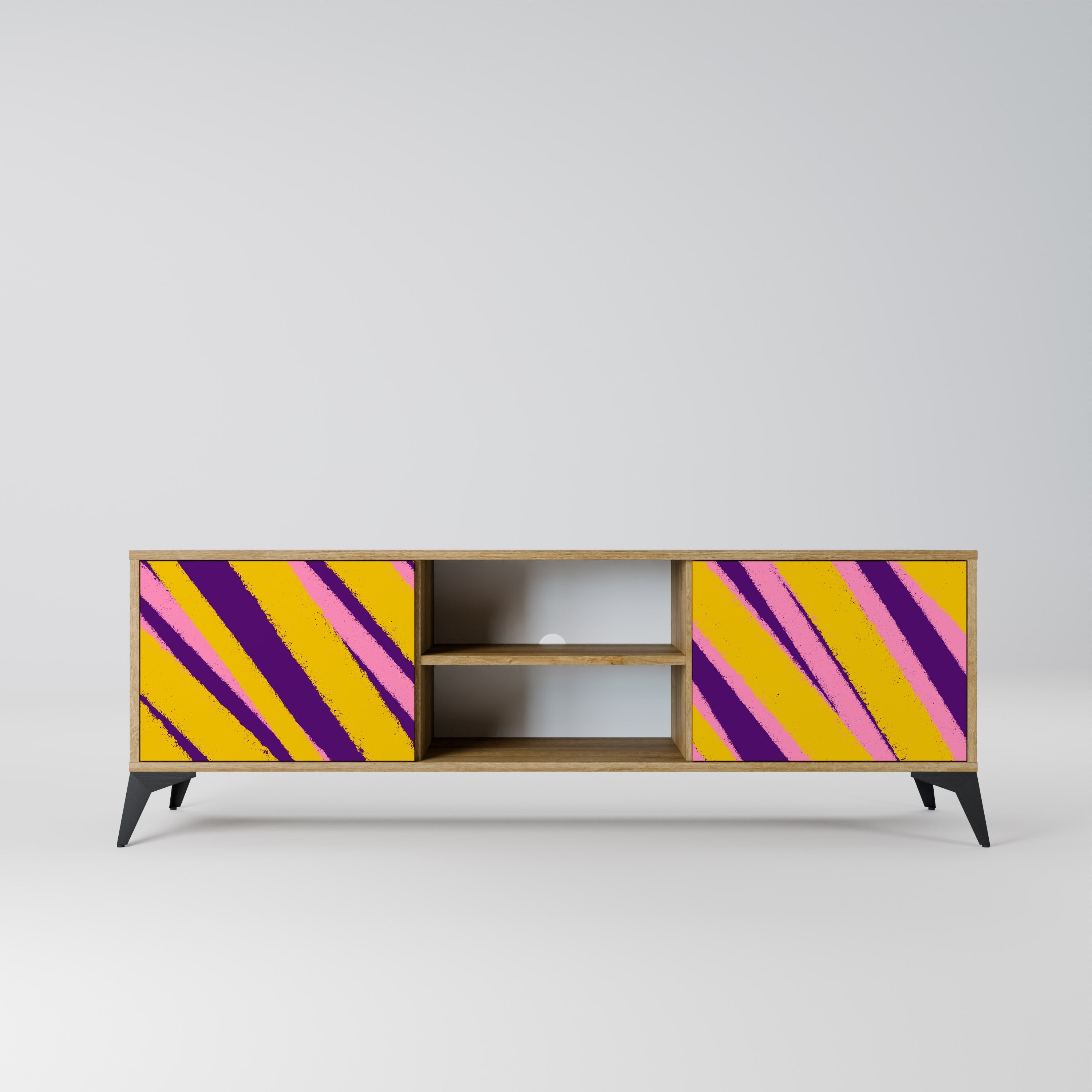 DREAMS COME TRUE Móvel de TV com 2 Portas em Efeito Carvalho