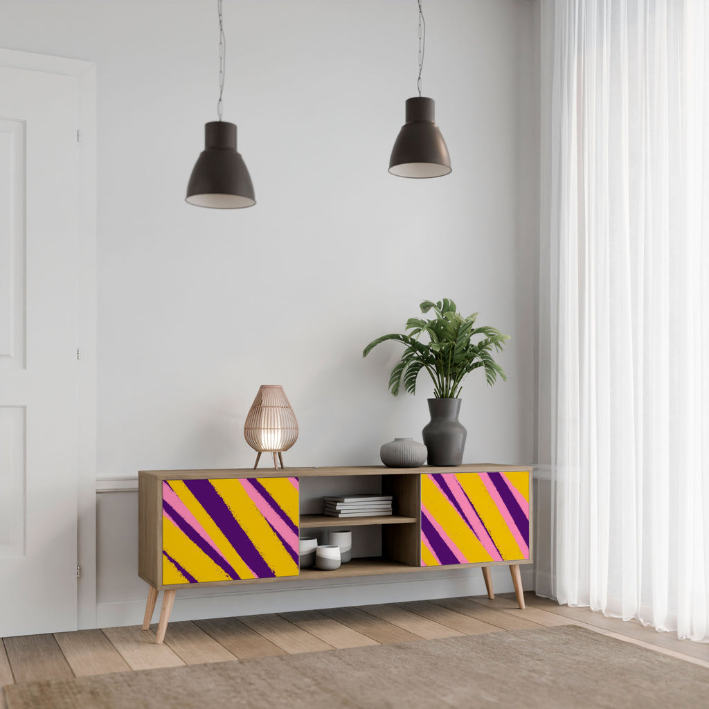 DREAMS COME TRUE Móvel de TV com 2 Portas em Efeito Carvalho