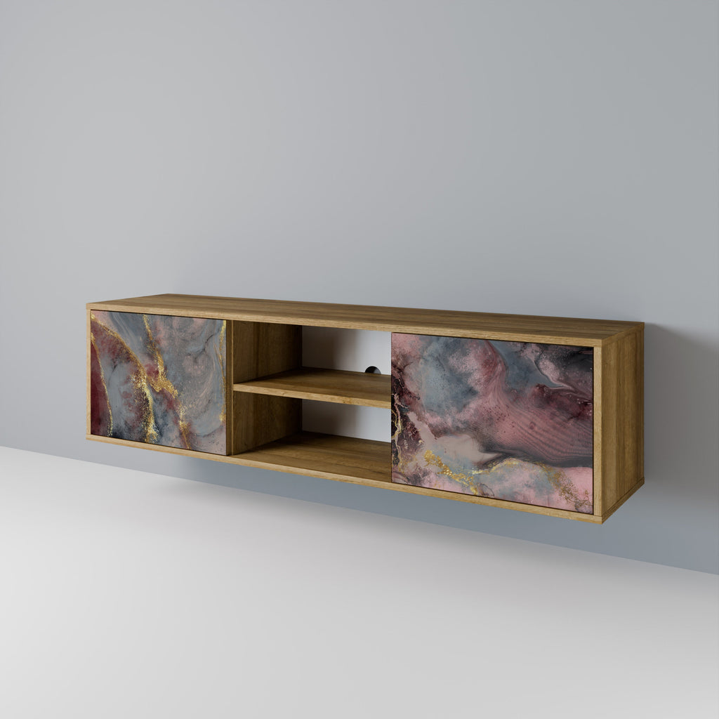 GOLDEN TIDES Móvel de TV com 2 Portas em Efeito Carvalho
