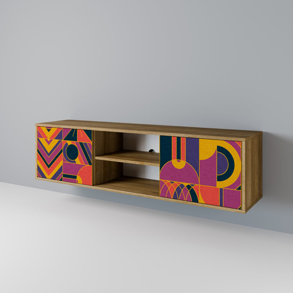 ELECTRIC PATTERNS 2-Door TV Stand in Oak Effect