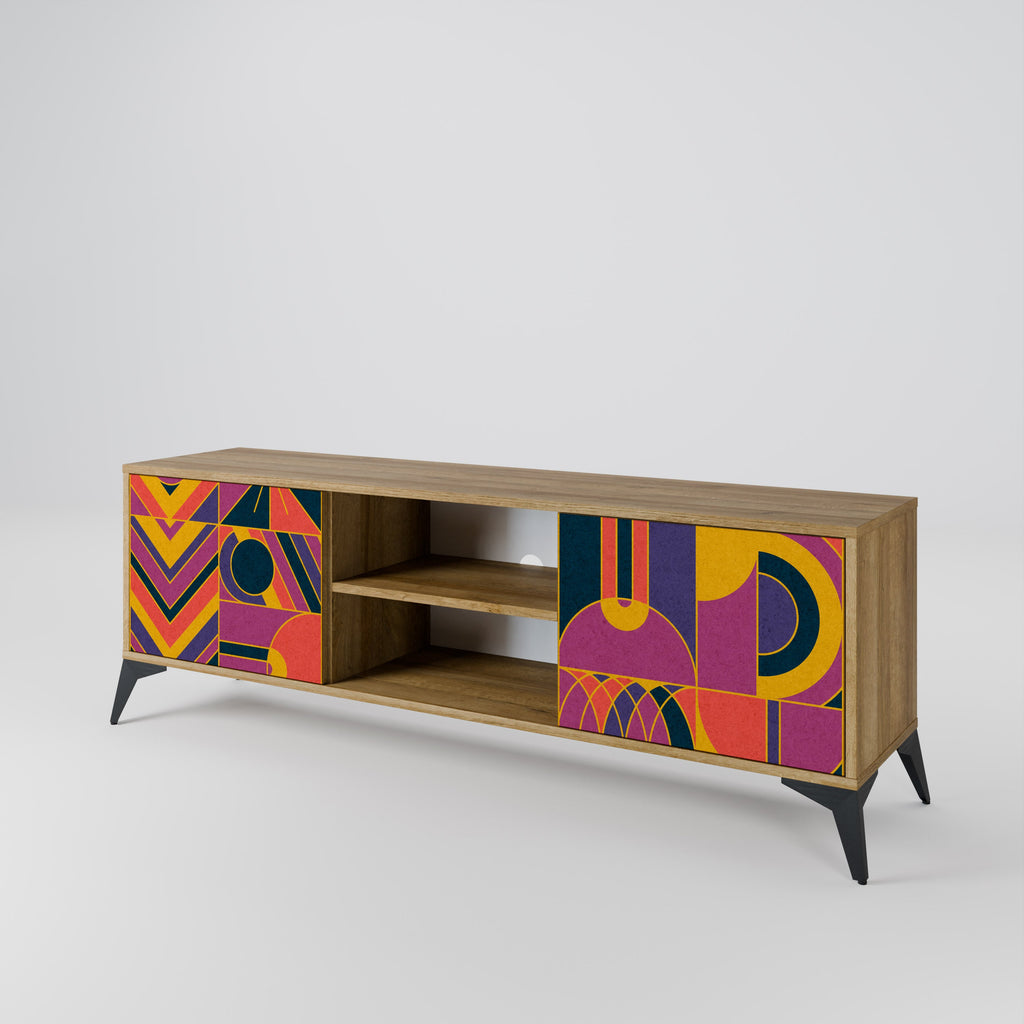 ELECTRIC PATTERNS 2-Door TV Stand in Oak Effect