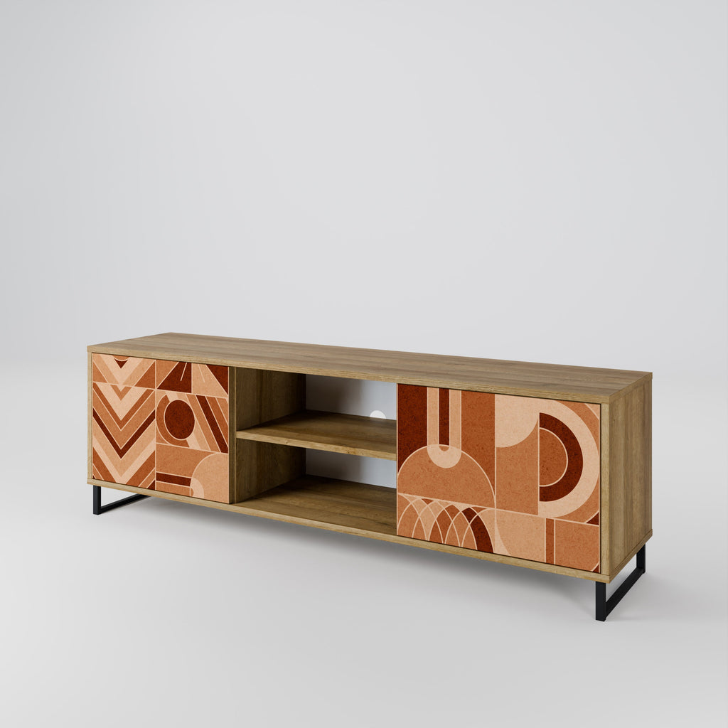 PRISM MOSAIC 2-Door TV Stand in Oak Effect