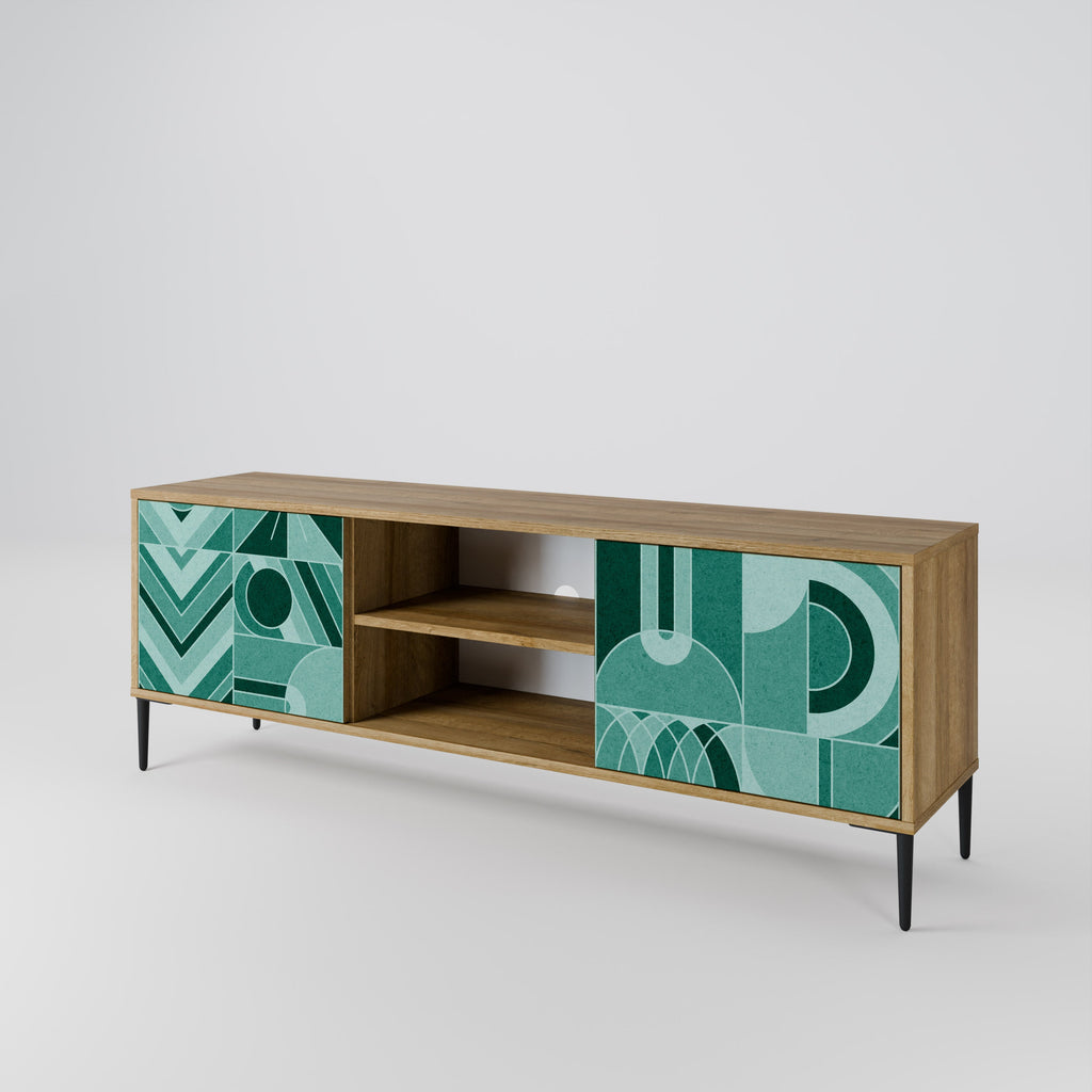 HARMONIC GRID Móvel de TV com 2 Portas em Efeito Carvalho