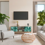 HARMONIC GRID Móvel de TV com 2 Portas em Efeito Carvalho