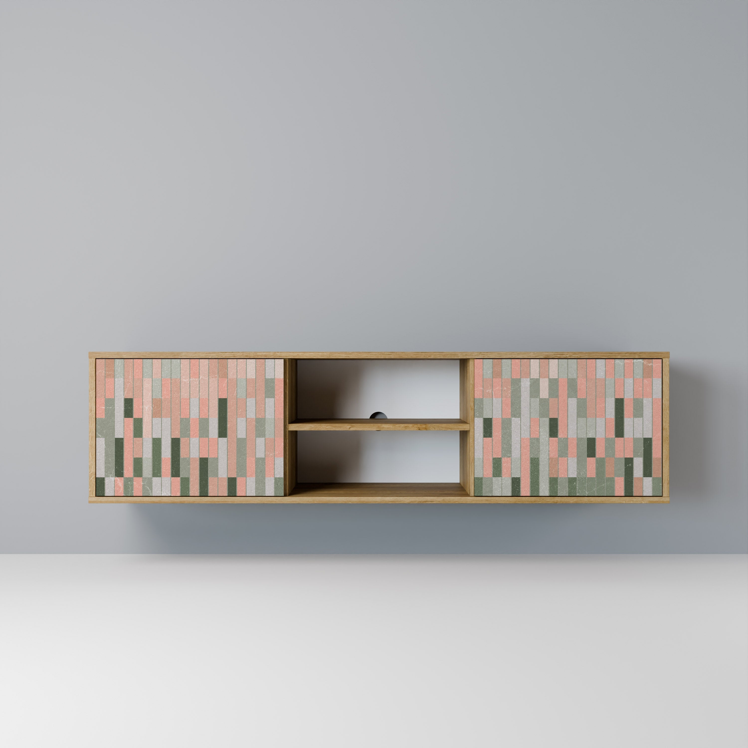 BUILDING THE FUTURE Móvel de TV com 2 Portas em Efeito Carvalho