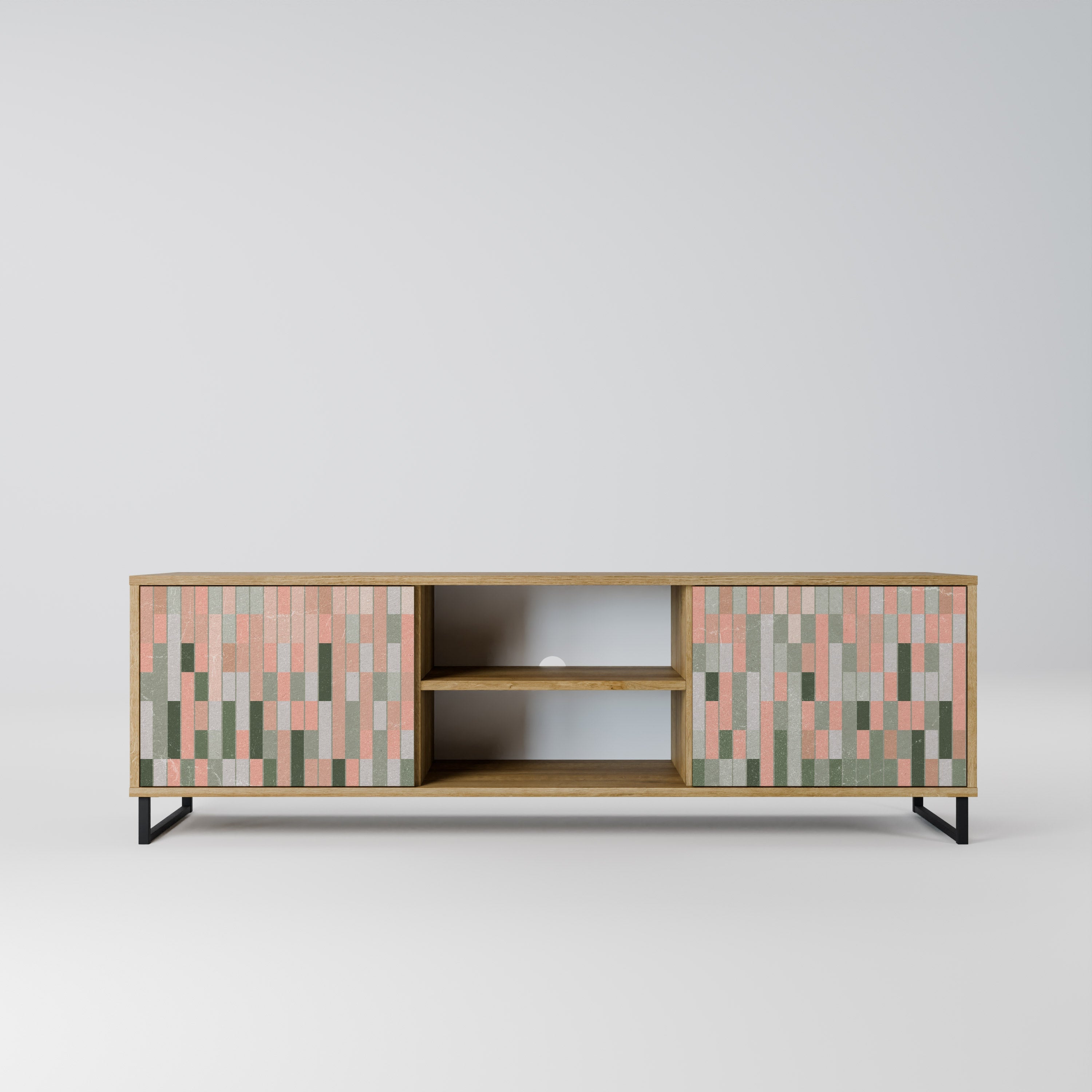 BUILDING THE FUTURE Móvel de TV com 2 Portas em Efeito Carvalho