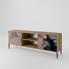GILDED SWIRLS 2-Door TV Stand in Oak Effect