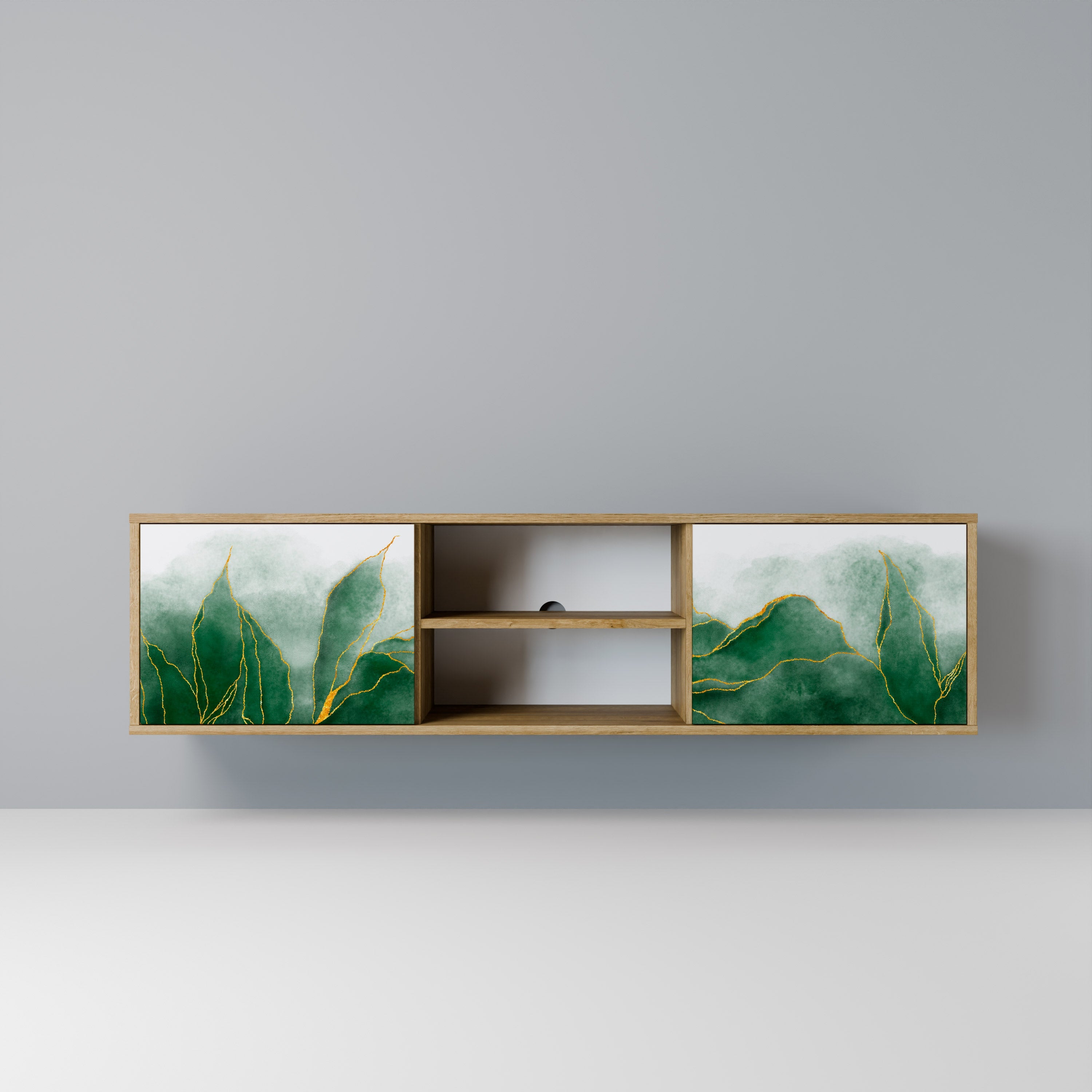 EXPENSIVE NATURE Móvel de TV com 2 Portas em Efeito Carvalho