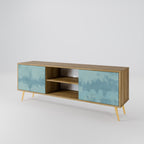 SKY WASH 2-Door TV Stand in Oak Effect