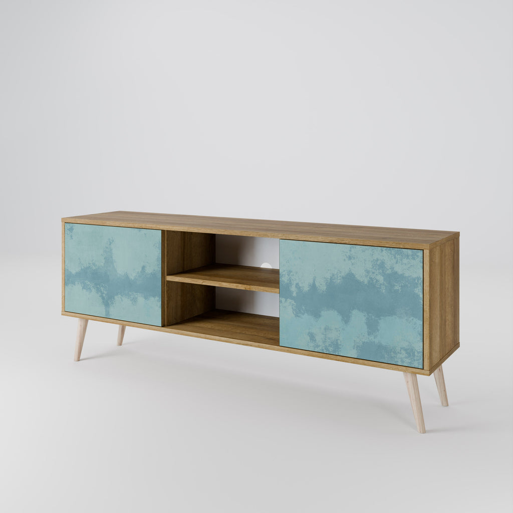 SKY WASH 2-Door TV Stand in Oak Effect