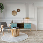 SKY WASH 2-Door TV Stand in Oak Effect