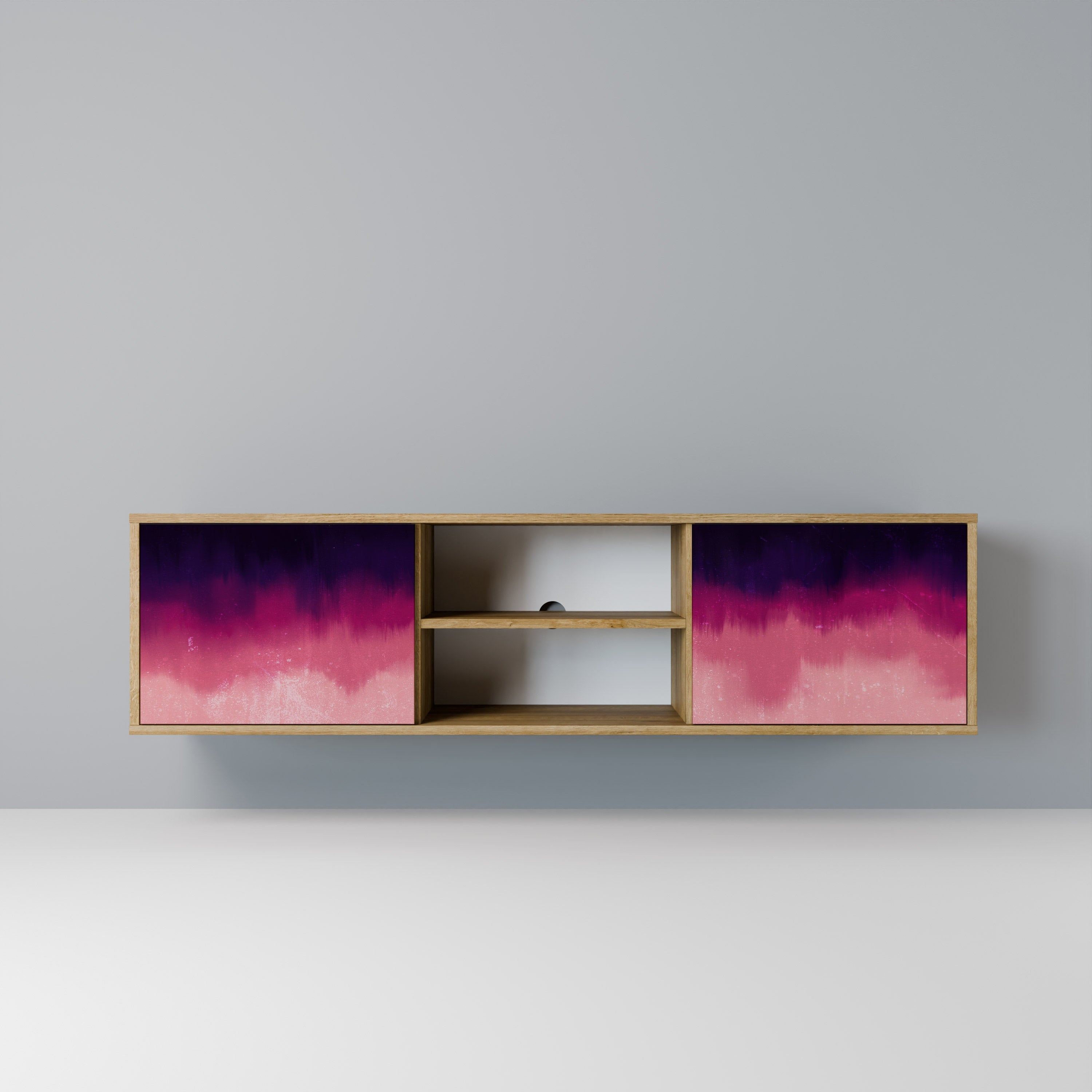 AURORA BOREALIS Móvel de TV com 2 Portas em Efeito Carvalho