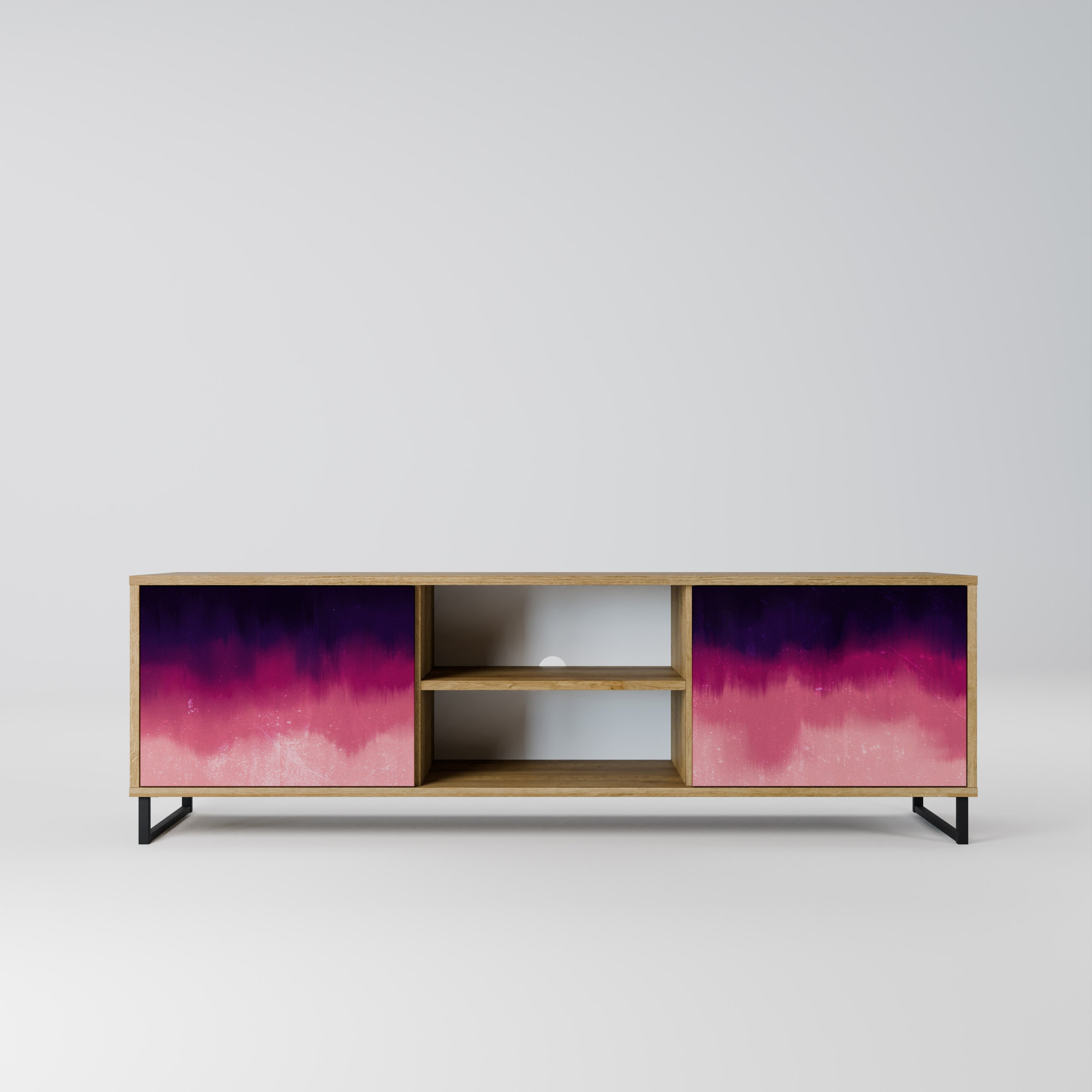 AURORA BOREALIS Móvel de TV com 2 Portas em Efeito Carvalho