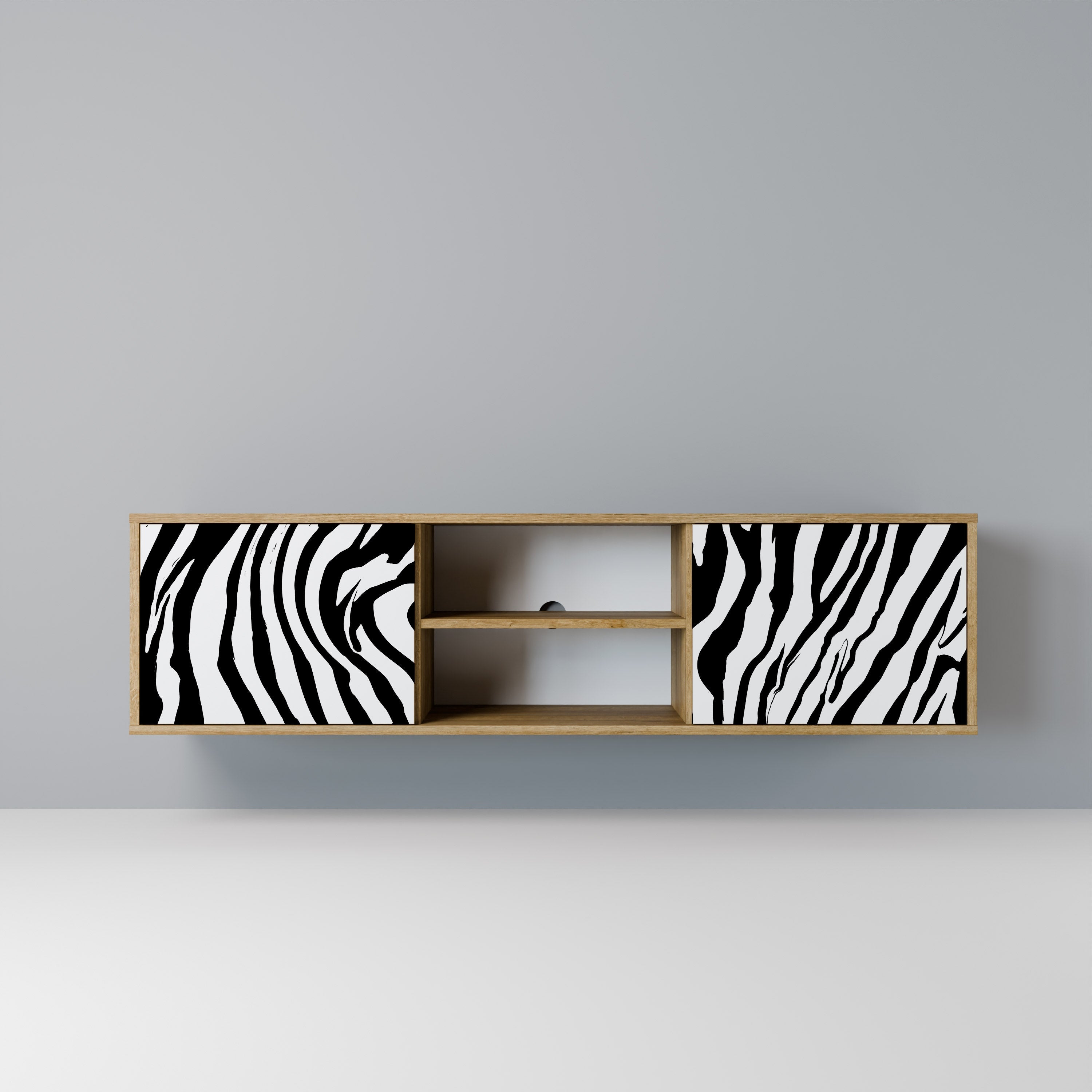 SPLENDID ZEBRA Móvel de TV com 2 Portas em Efeito Carvalho