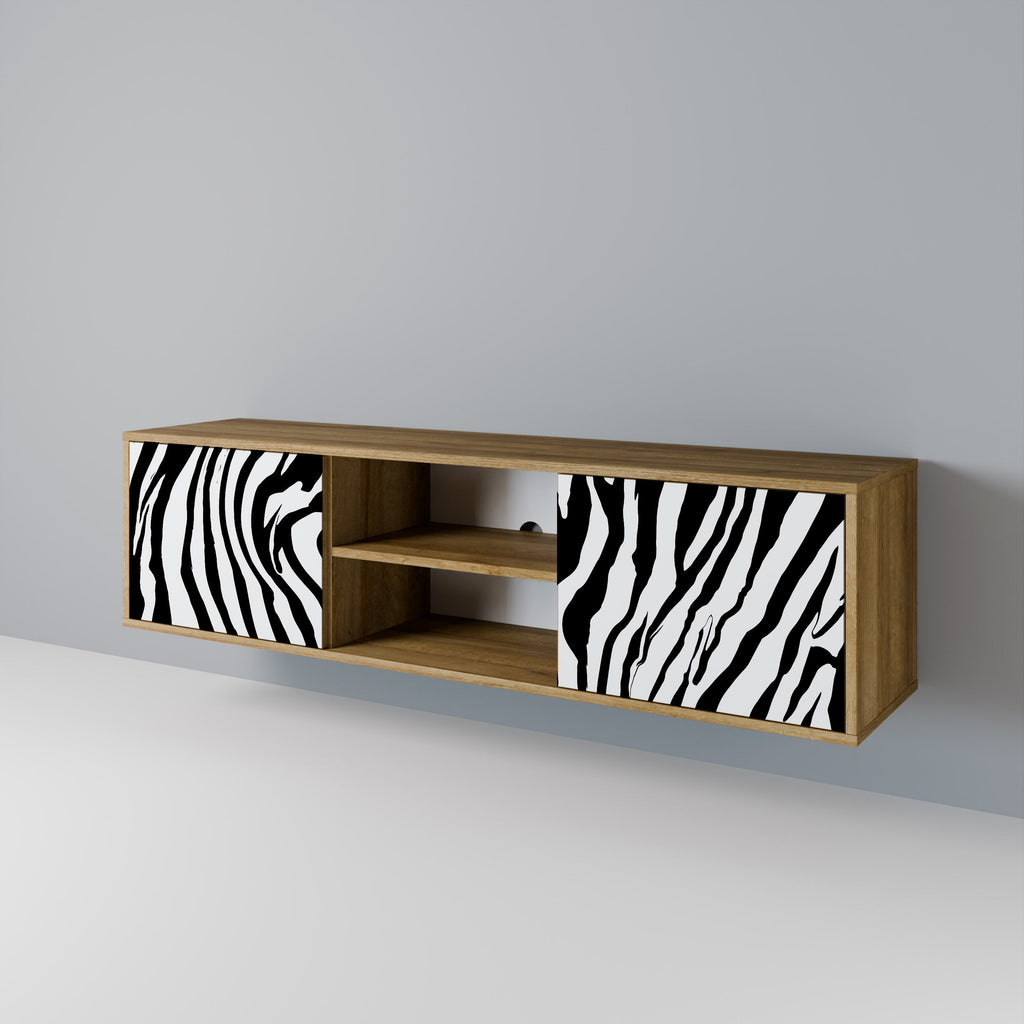 SPLENDID ZEBRA Móvel de TV com 2 Portas em Efeito Carvalho