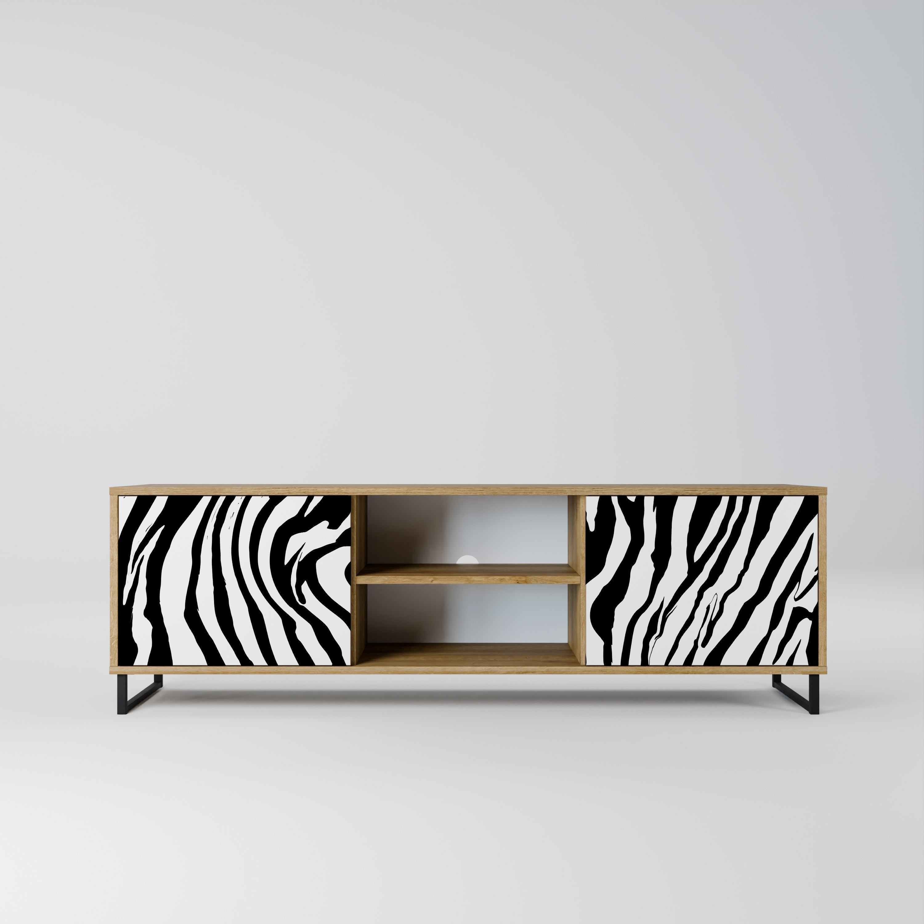 SPLENDID ZEBRA Móvel de TV com 2 Portas em Efeito Carvalho