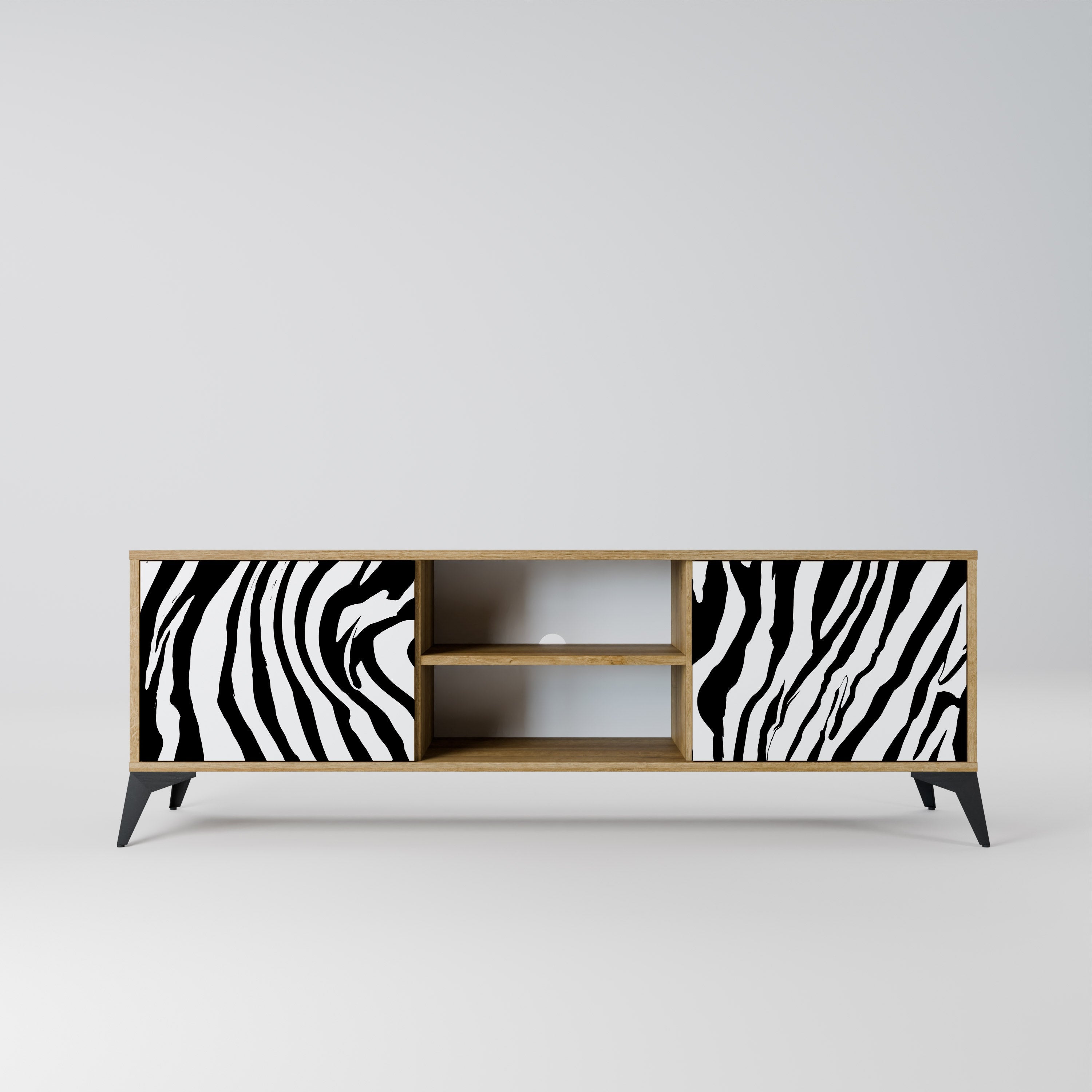 SPLENDID ZEBRA Móvel de TV com 2 Portas em Efeito Carvalho