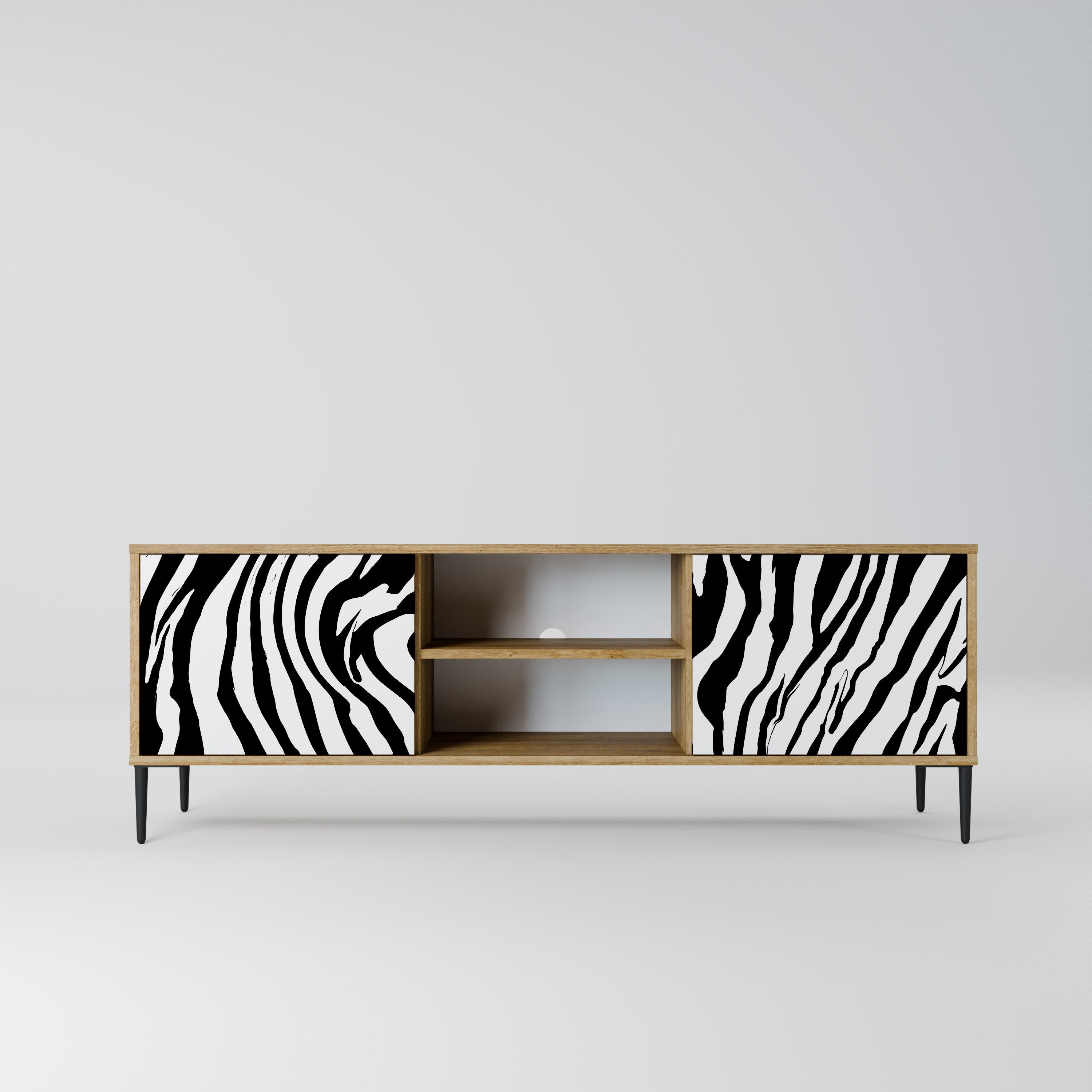 SPLENDID ZEBRA Móvel de TV com 2 Portas em Efeito Carvalho