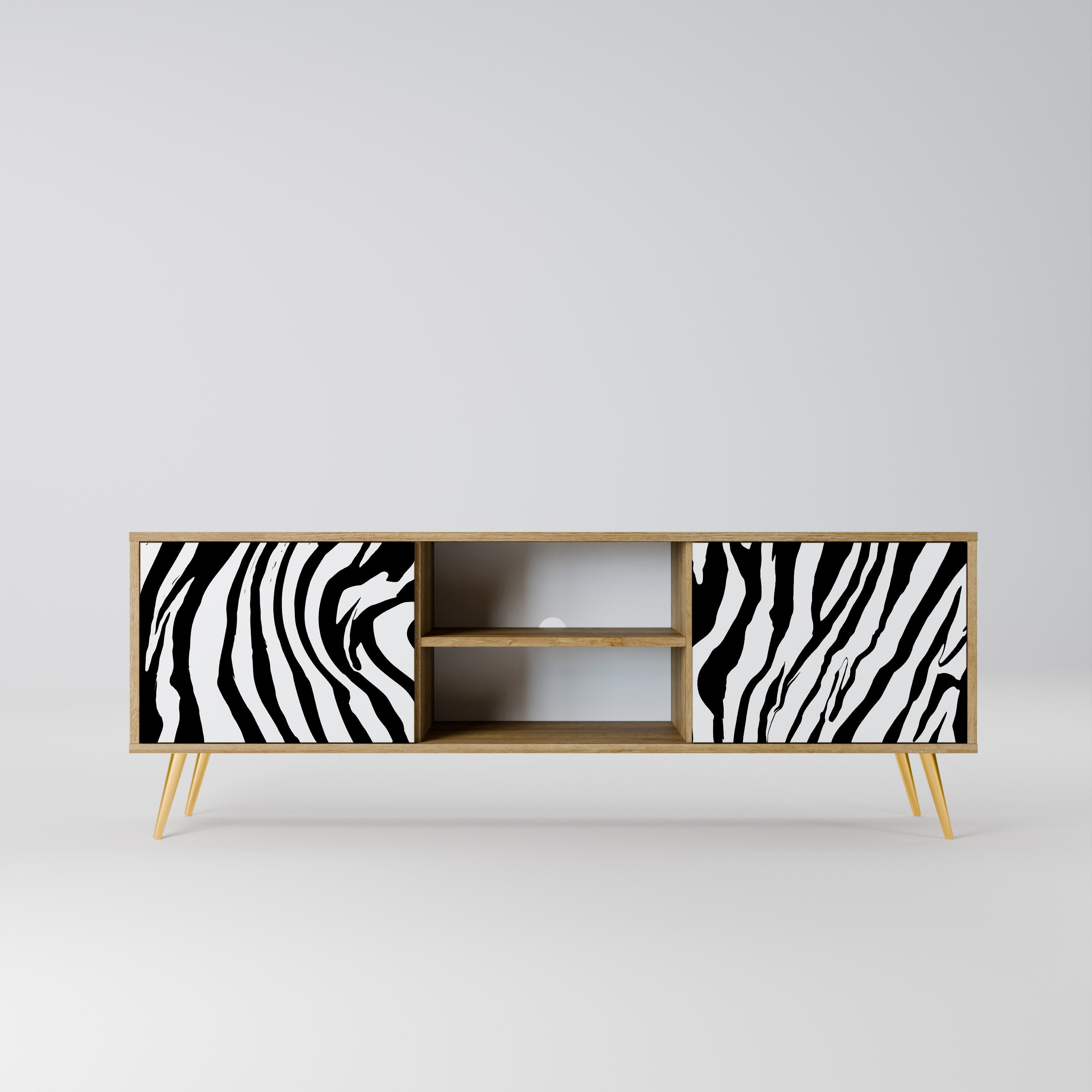 SPLENDID ZEBRA Móvel de TV com 2 Portas em Efeito Carvalho