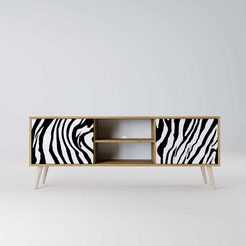 SPLENDID ZEBRA Móvel de TV com 2 Portas em Efeito Carvalho