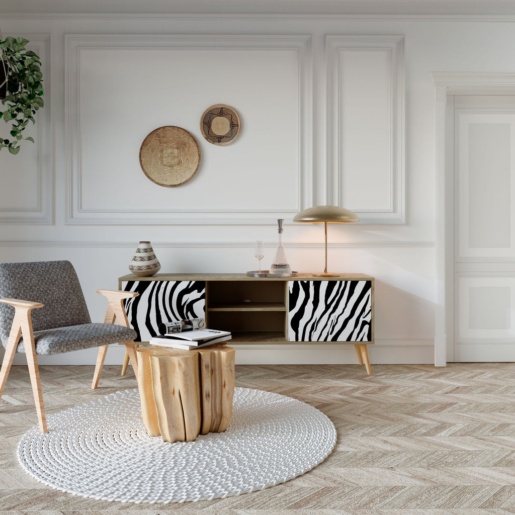 SPLENDID ZEBRA Móvel de TV com 2 Portas em Efeito Carvalho