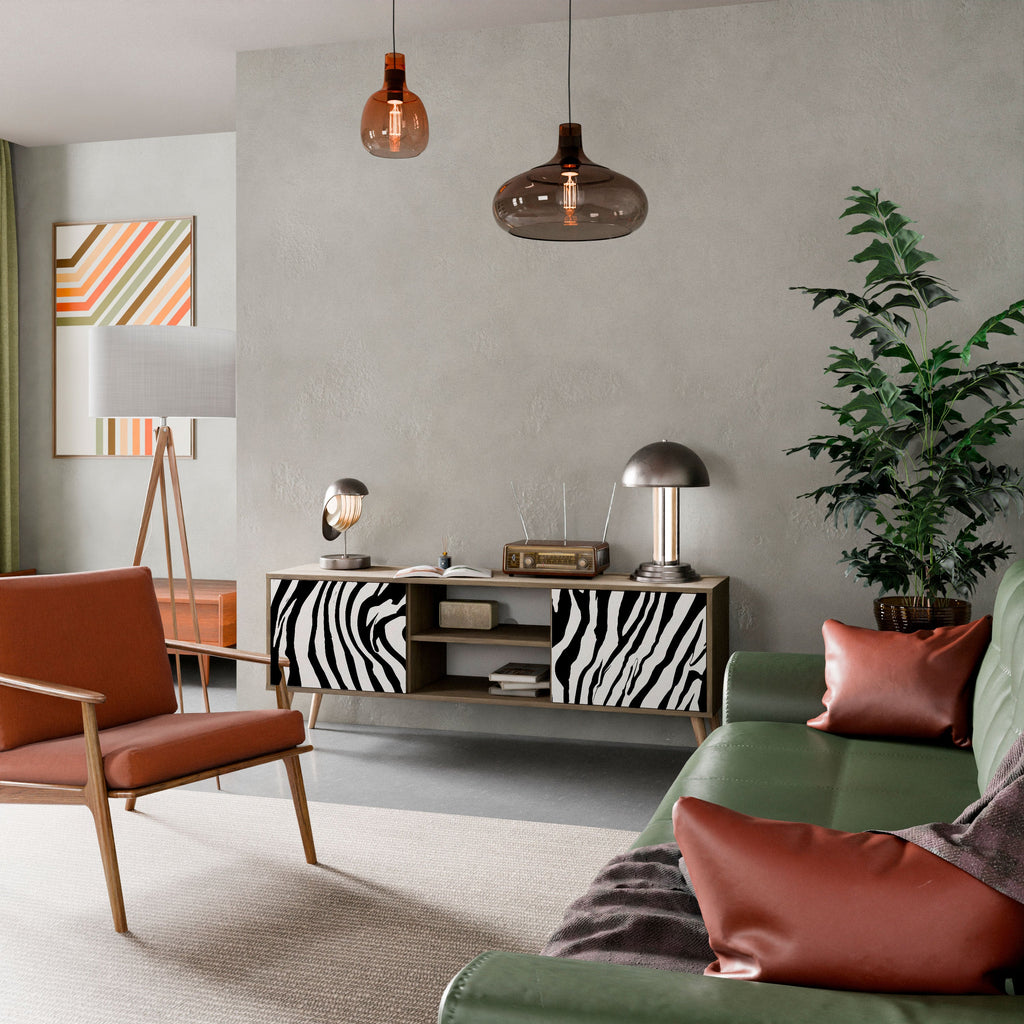 SPLENDID ZEBRA Móvel de TV com 2 Portas em Efeito Carvalho