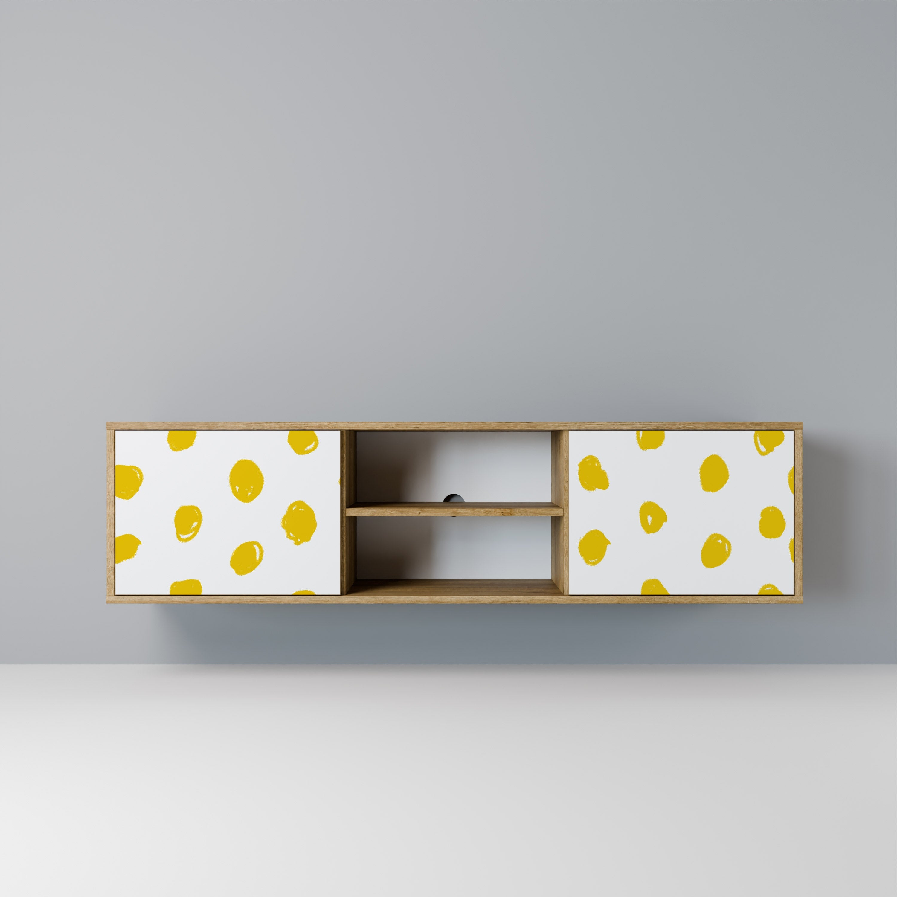 RADIANT REVERIE Móvel de TV com 2 Portas em Efeito Carvalho