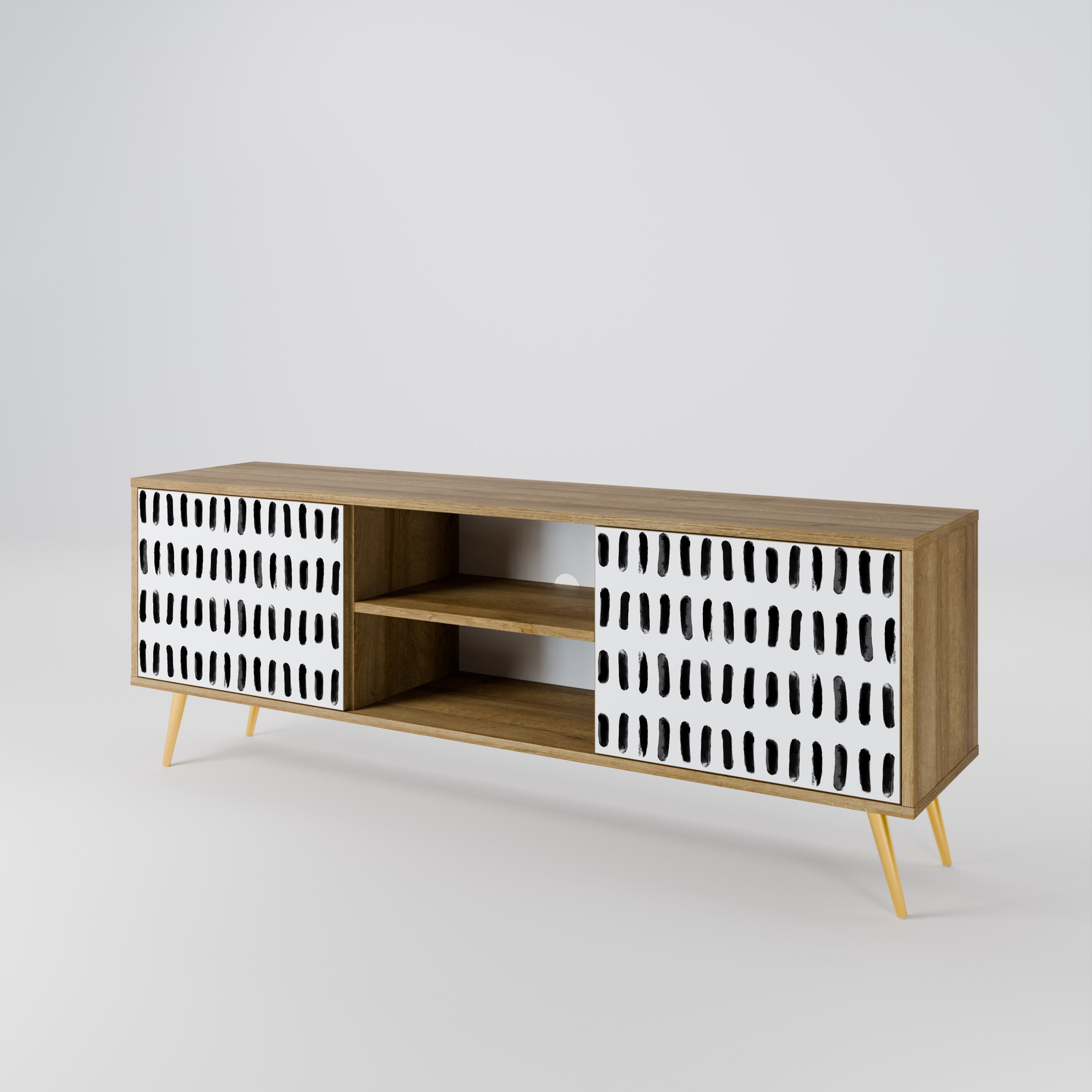 NIGHTY MELODIES 2-Door TV Stand in Oak Effect