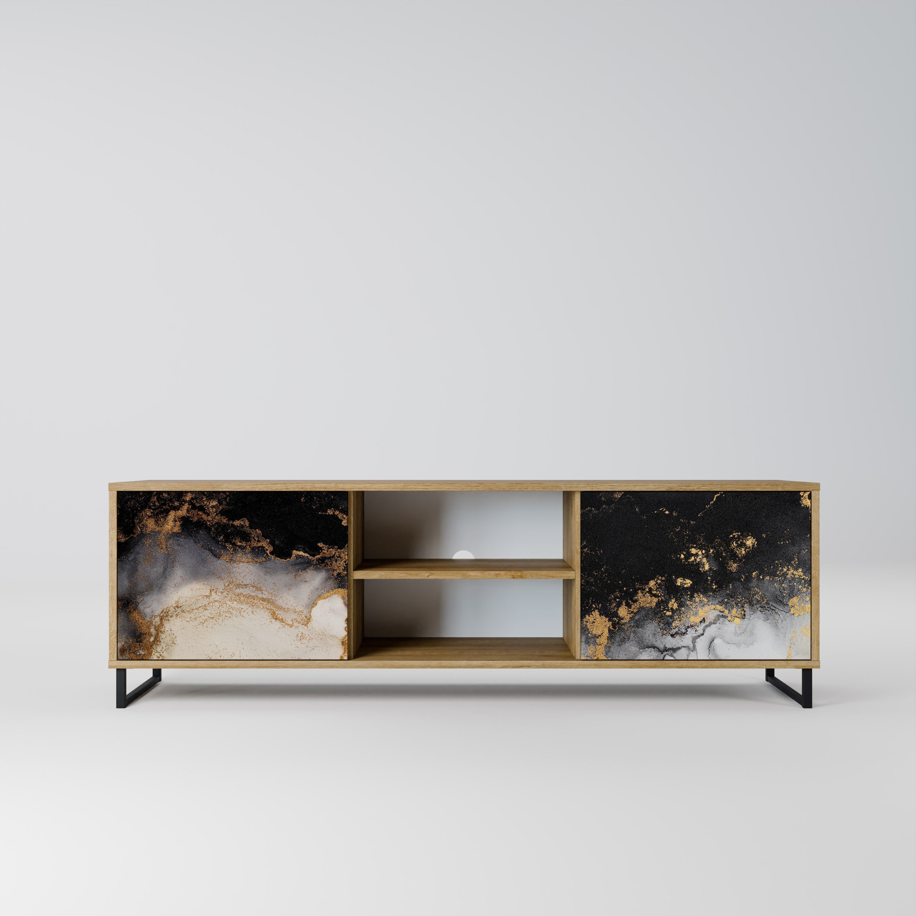 MARBLE OF TOMMORROW Móvel de TV com 2 Portas em Efeito Carvalho