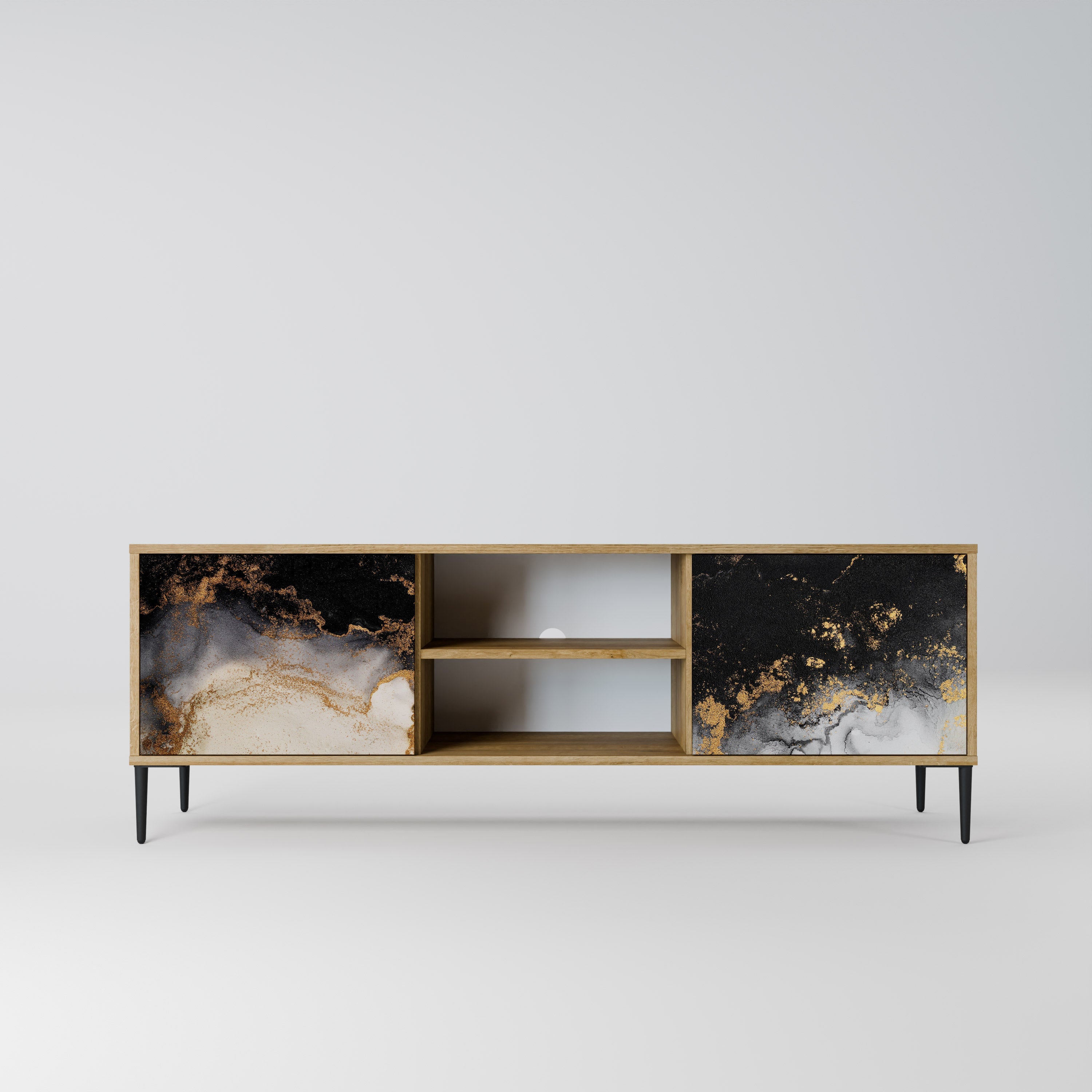 MARBLE OF TOMMORROW Móvel de TV com 2 Portas em Efeito Carvalho