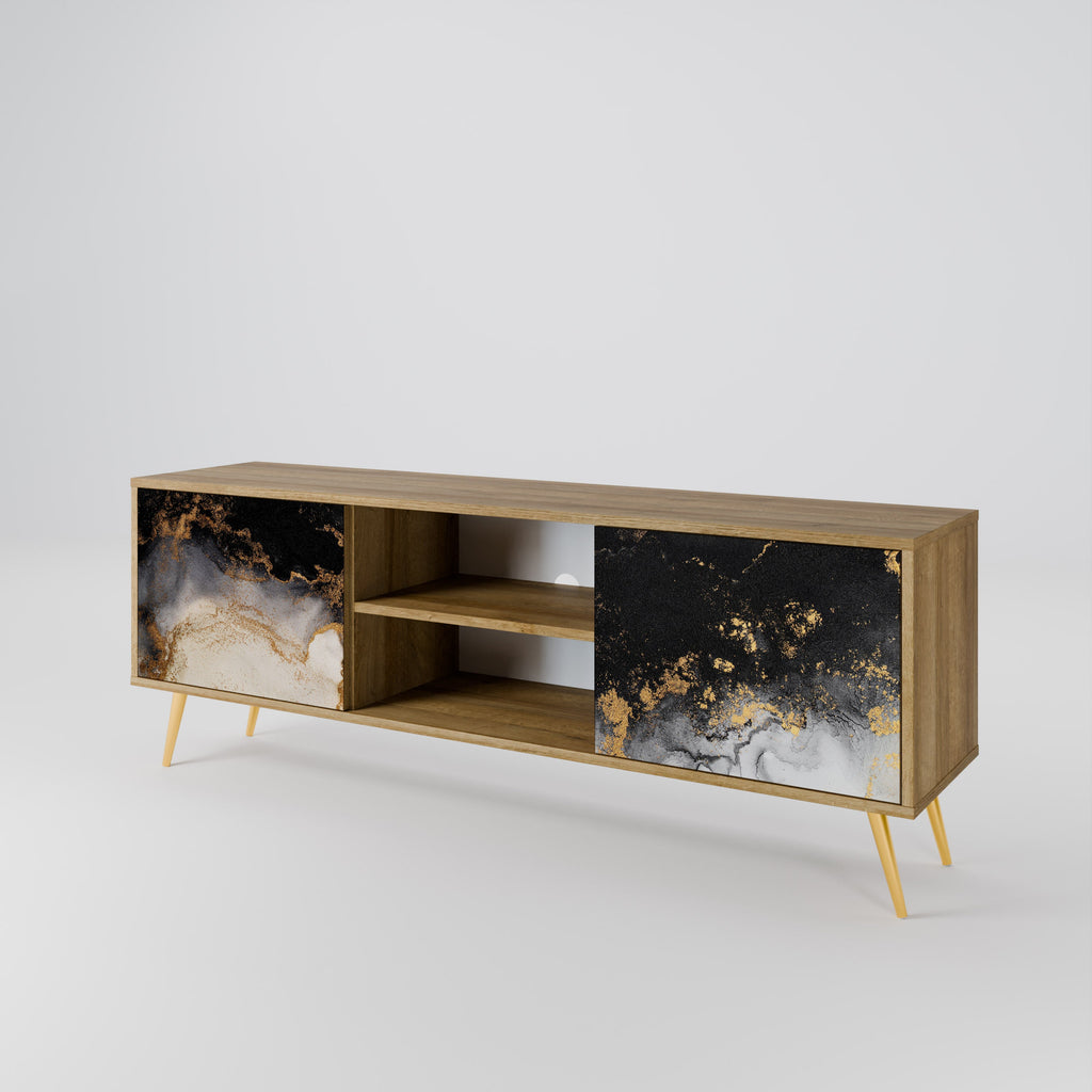 MARBLE OF TOMMORROW Móvel de TV com 2 Portas em Efeito Carvalho