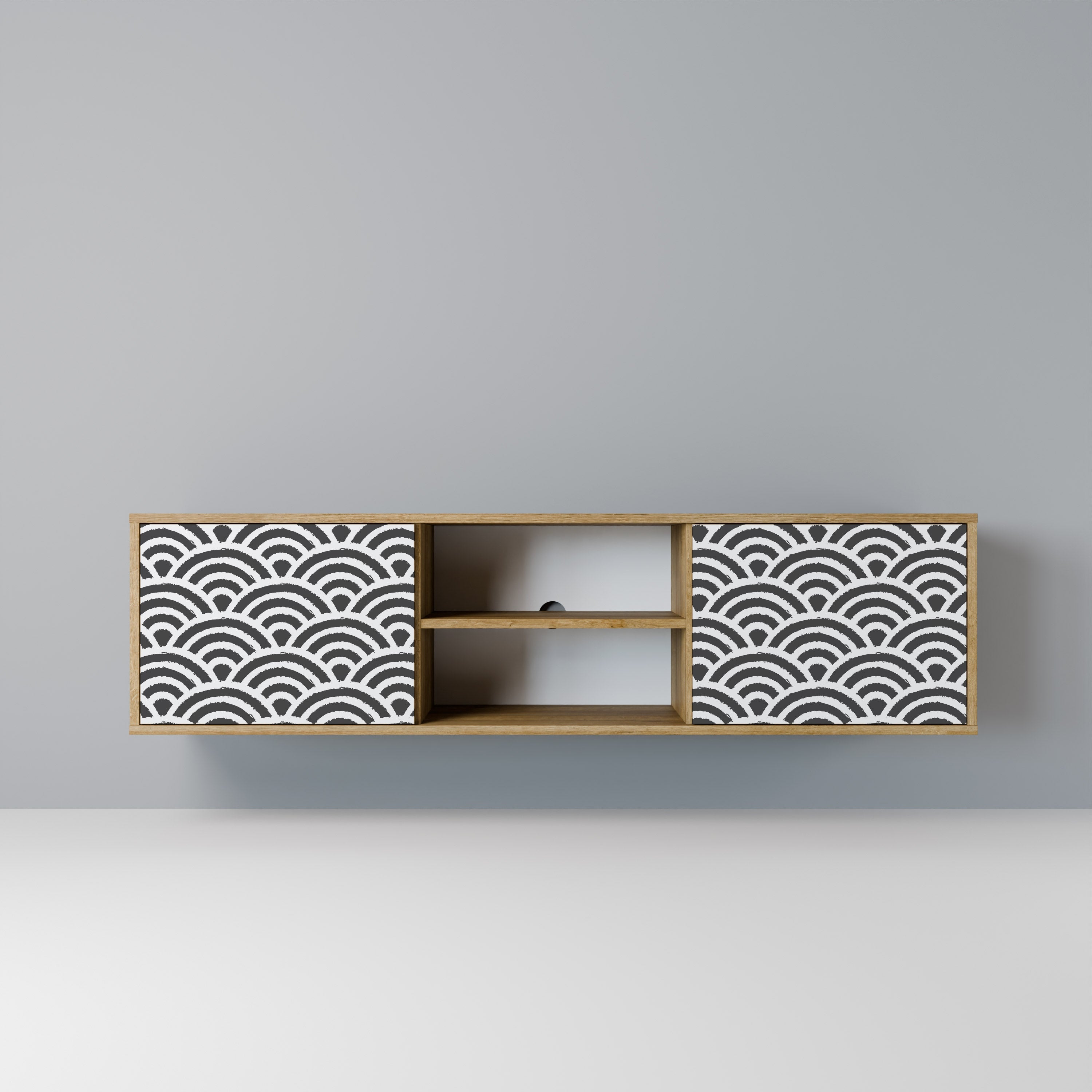 GLOOMY HOST Móvel de TV com 2 Portas em Efeito Carvalho