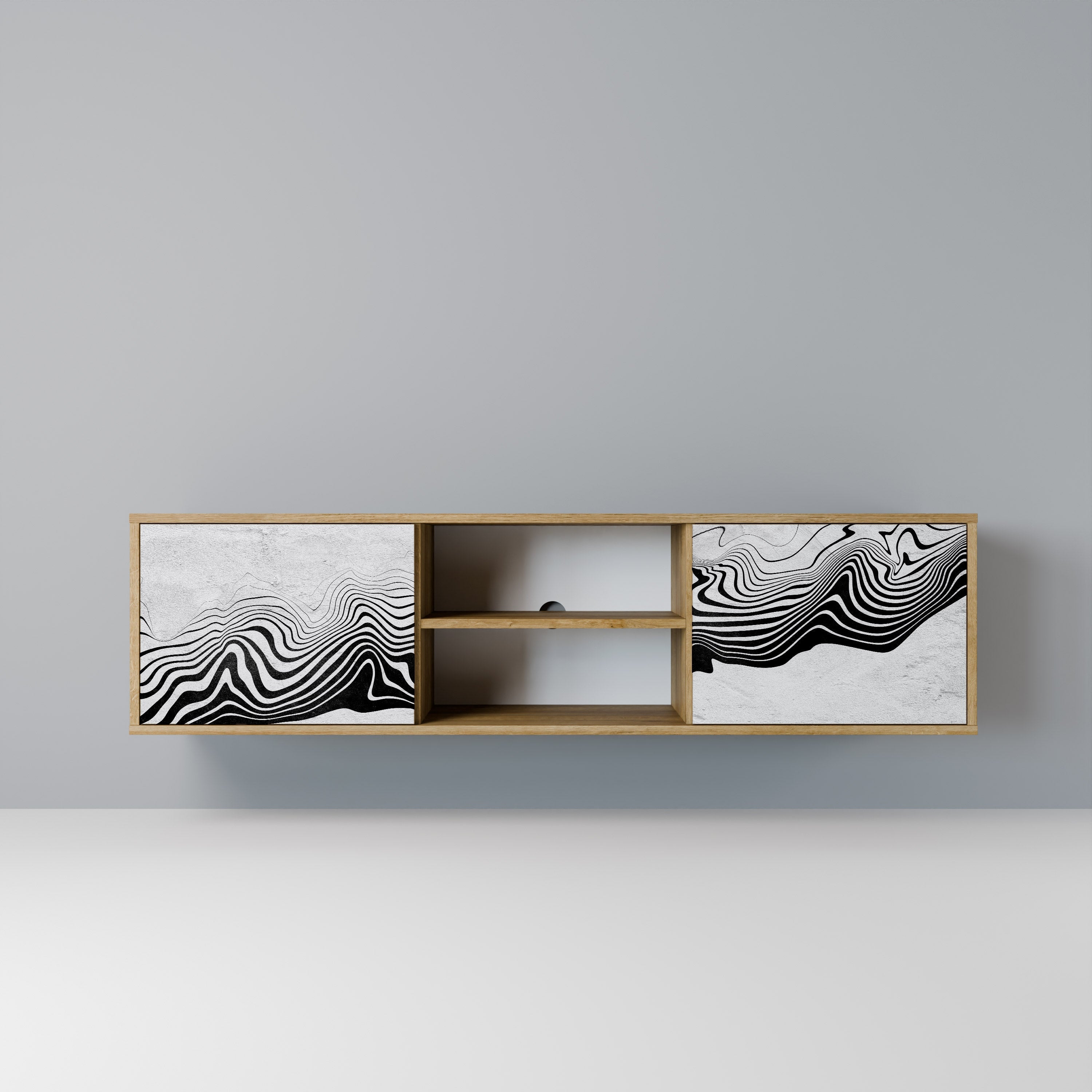 MONOCHROME MIRAGE Móvel de TV com 2 Portas em Efeito Carvalho