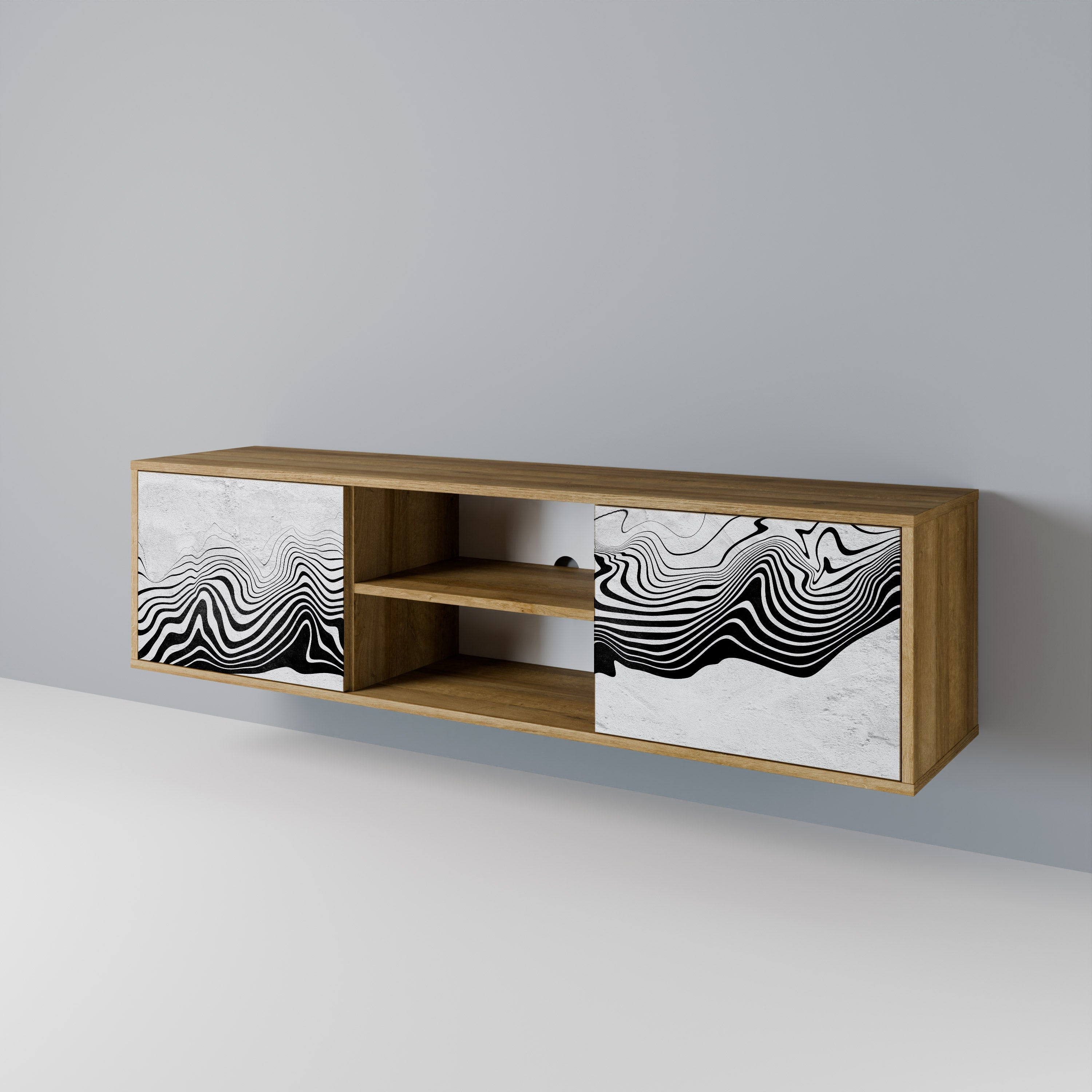 MONOCHROME MIRAGE Móvel de TV com 2 Portas em Efeito Carvalho
