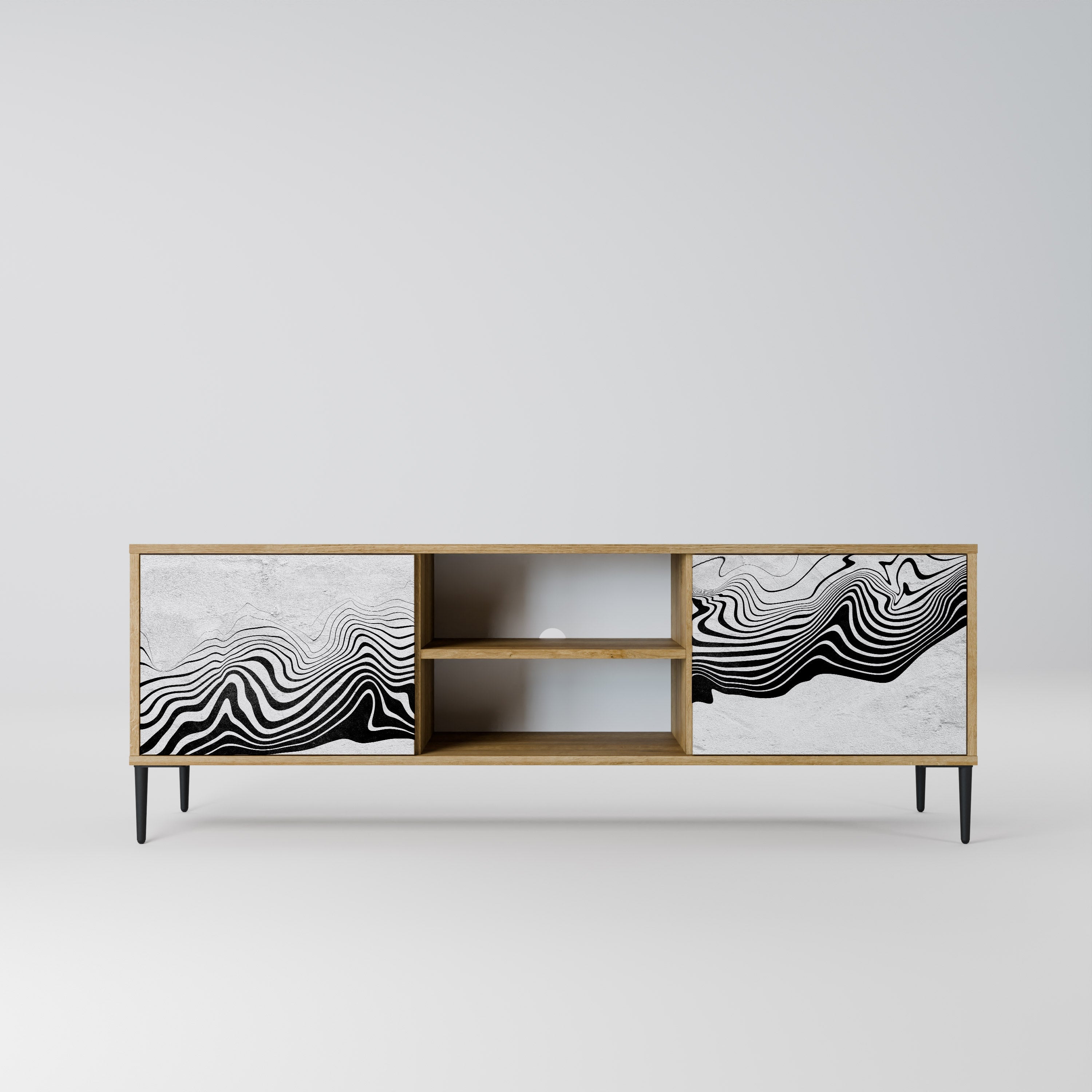 MONOCHROME MIRAGE Móvel de TV com 2 Portas em Efeito Carvalho