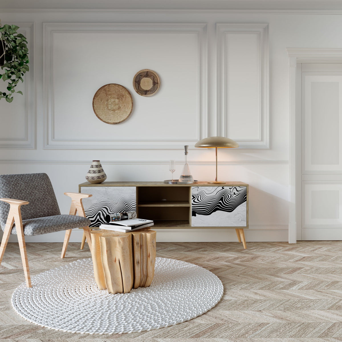 MONOCHROME MIRAGE Móvel de TV de 2 Portas