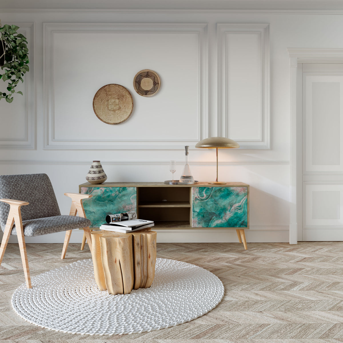 ABSTRACT ALCHEMY Móvel de TV de 2 Portas