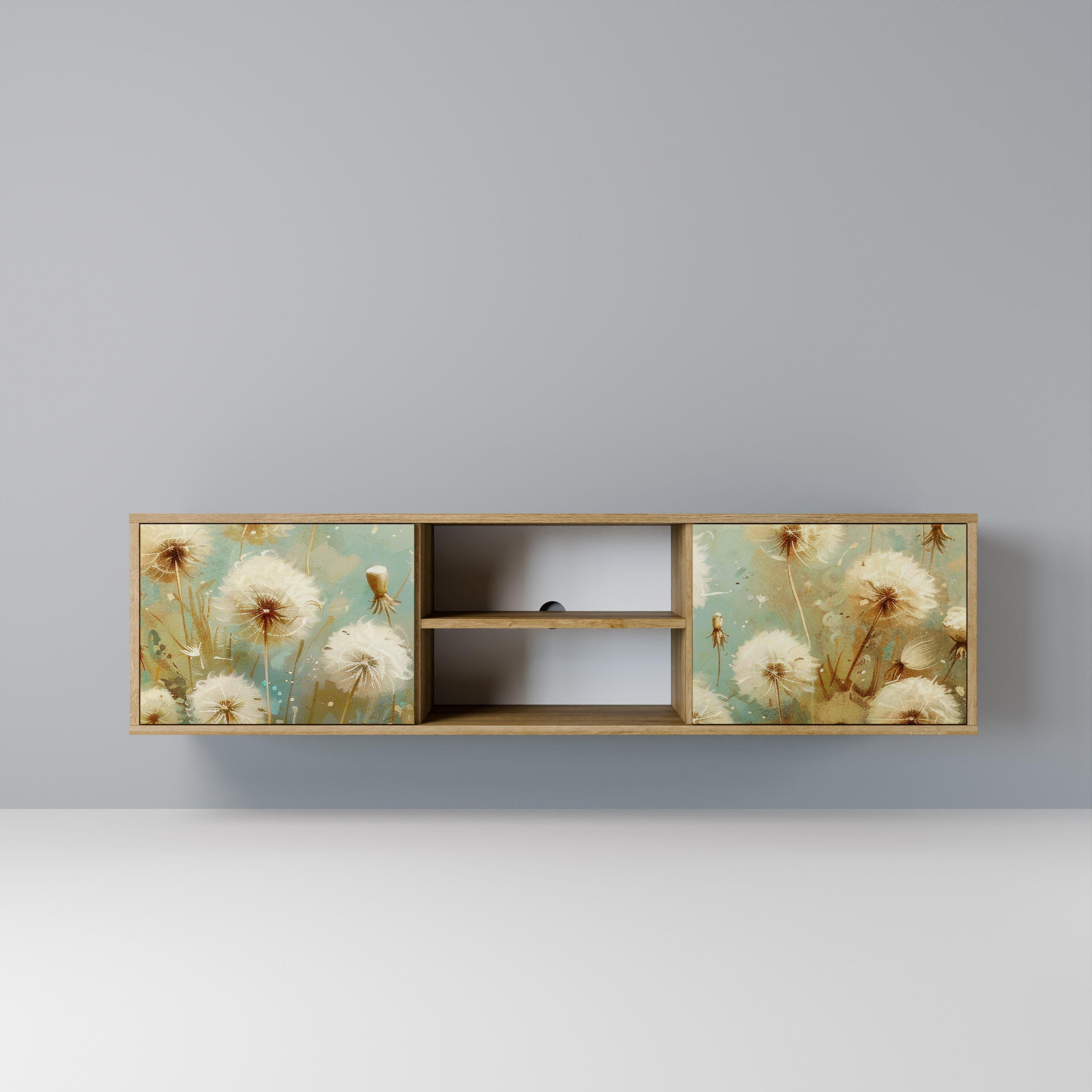 DREAMY MEADOW Móvel de TV com 2 Portas em Efeito Carvalho