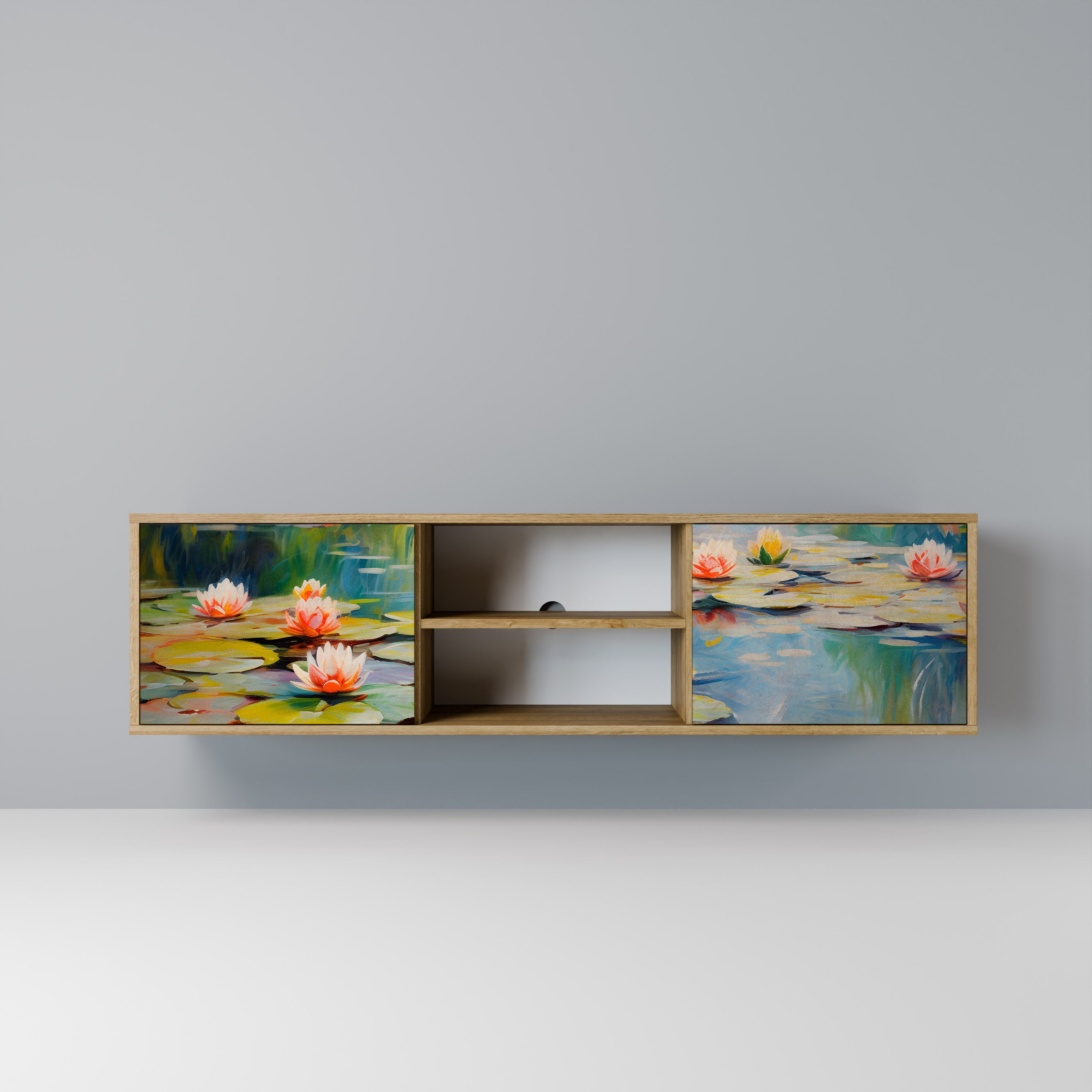 BLOOMING WATERS Móvel de TV com 2 Portas em Efeito Carvalho