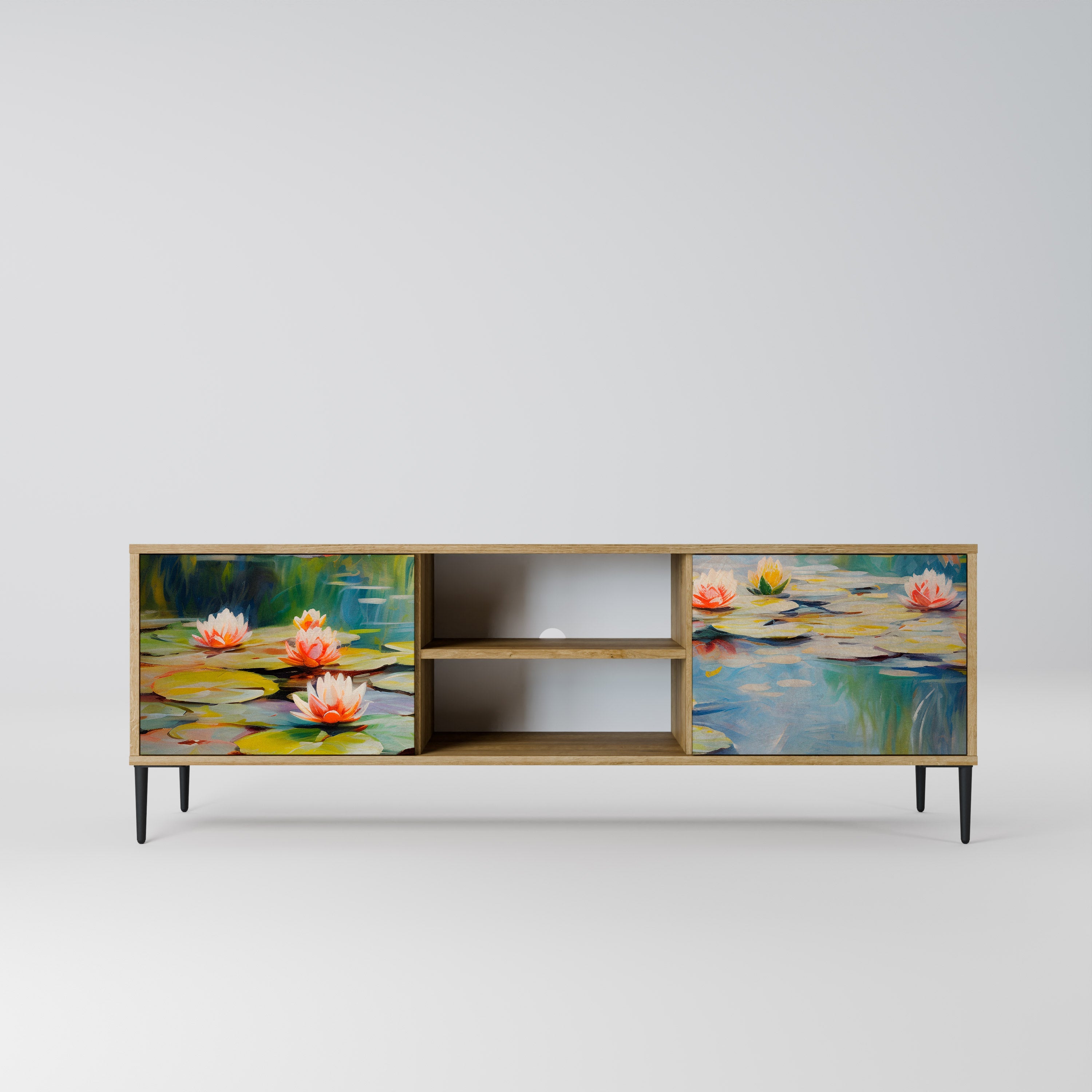 BLOOMING WATERS Móvel de TV com 2 Portas em Efeito Carvalho