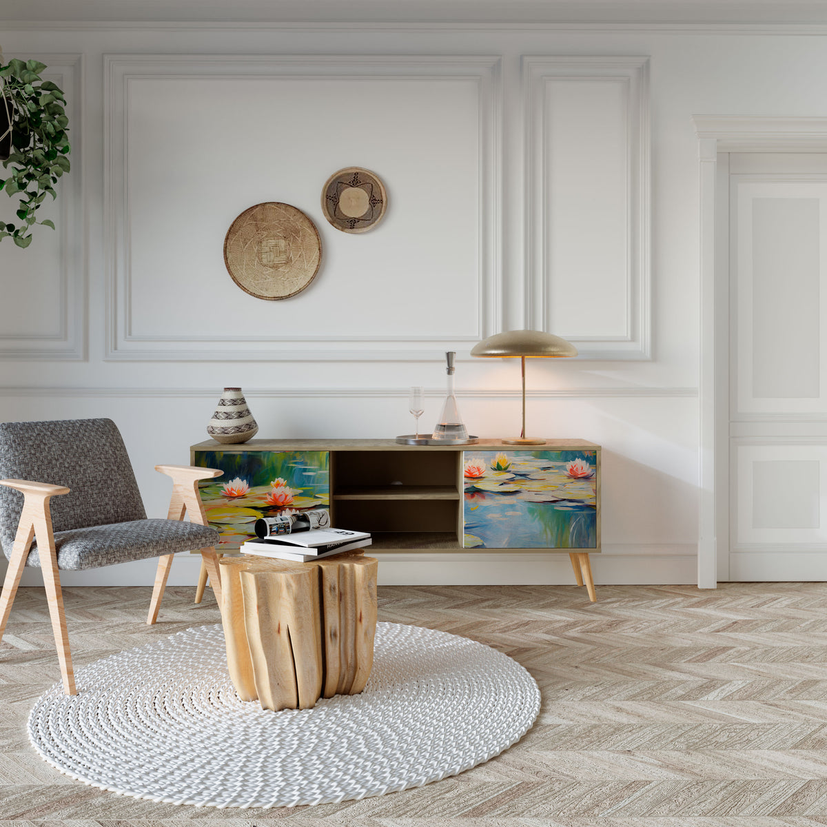 BLOOMING WATERS Móvel de TV de 2 Portas