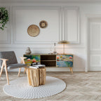 BLOOMING WATERS Móvel de TV com 2 Portas em Efeito Carvalho