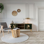 FLORAL NOIR Móvel de TV com 2 Portas em Efeito Carvalho