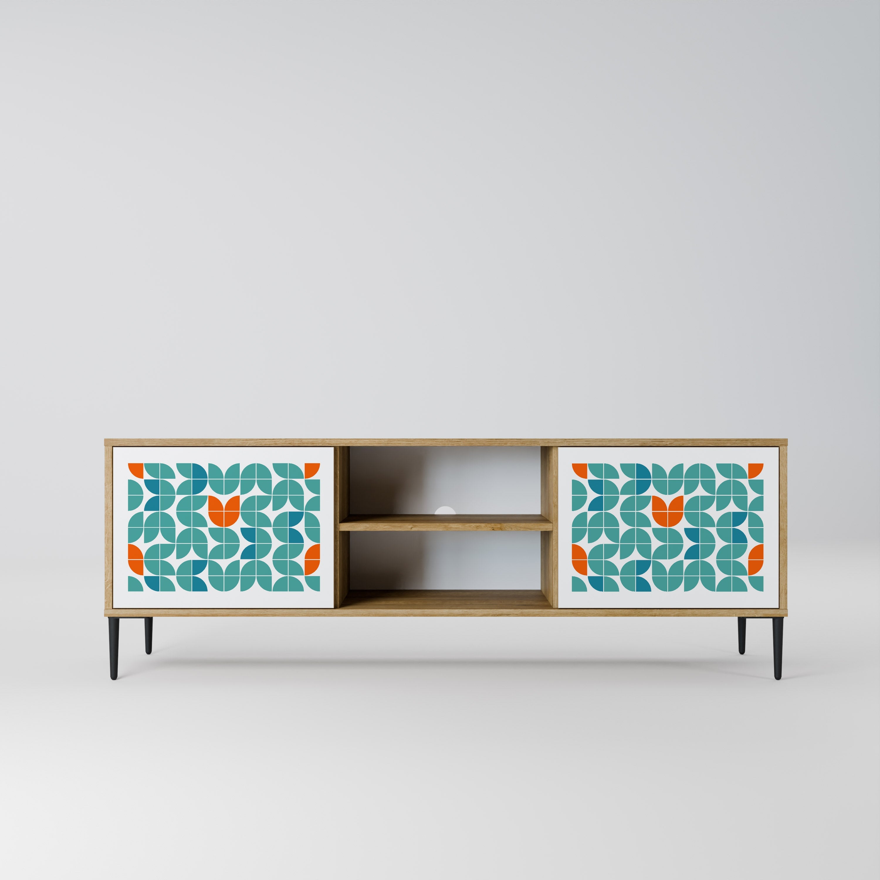 BE THE CHANGE Móvel de TV com 2 Portas em Efeito Carvalho