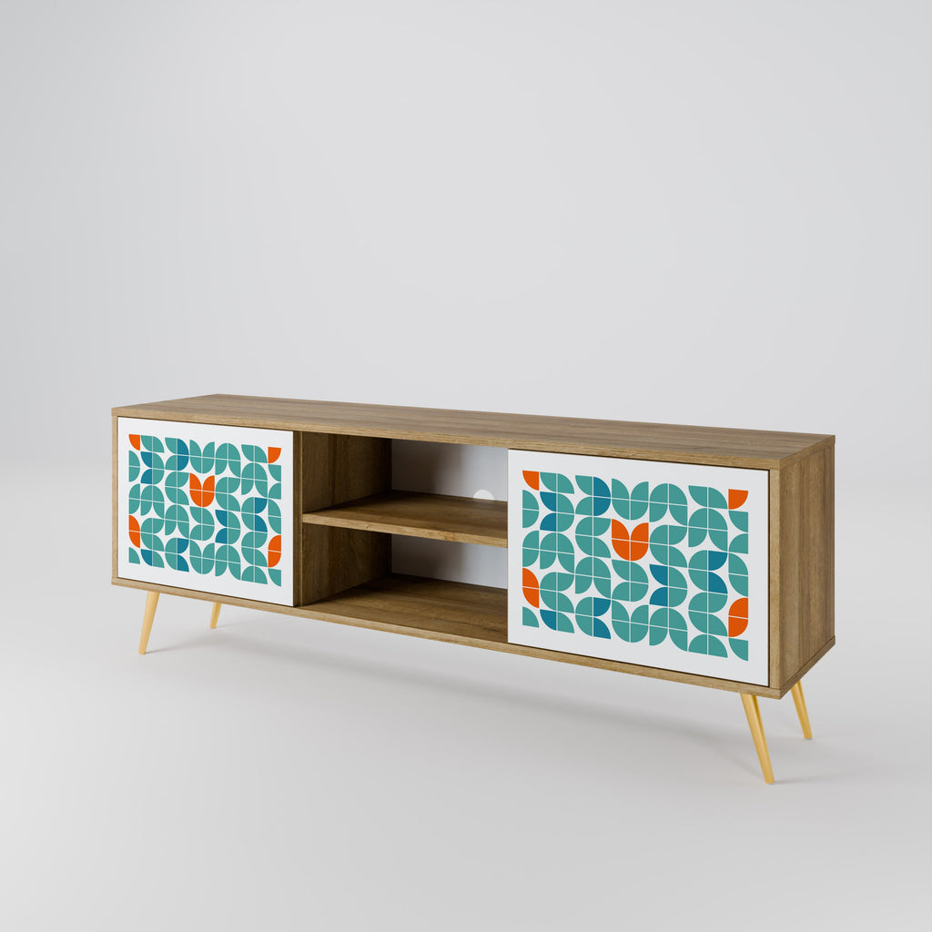 BE THE CHANGE Móvel de TV com 2 Portas em Efeito Carvalho